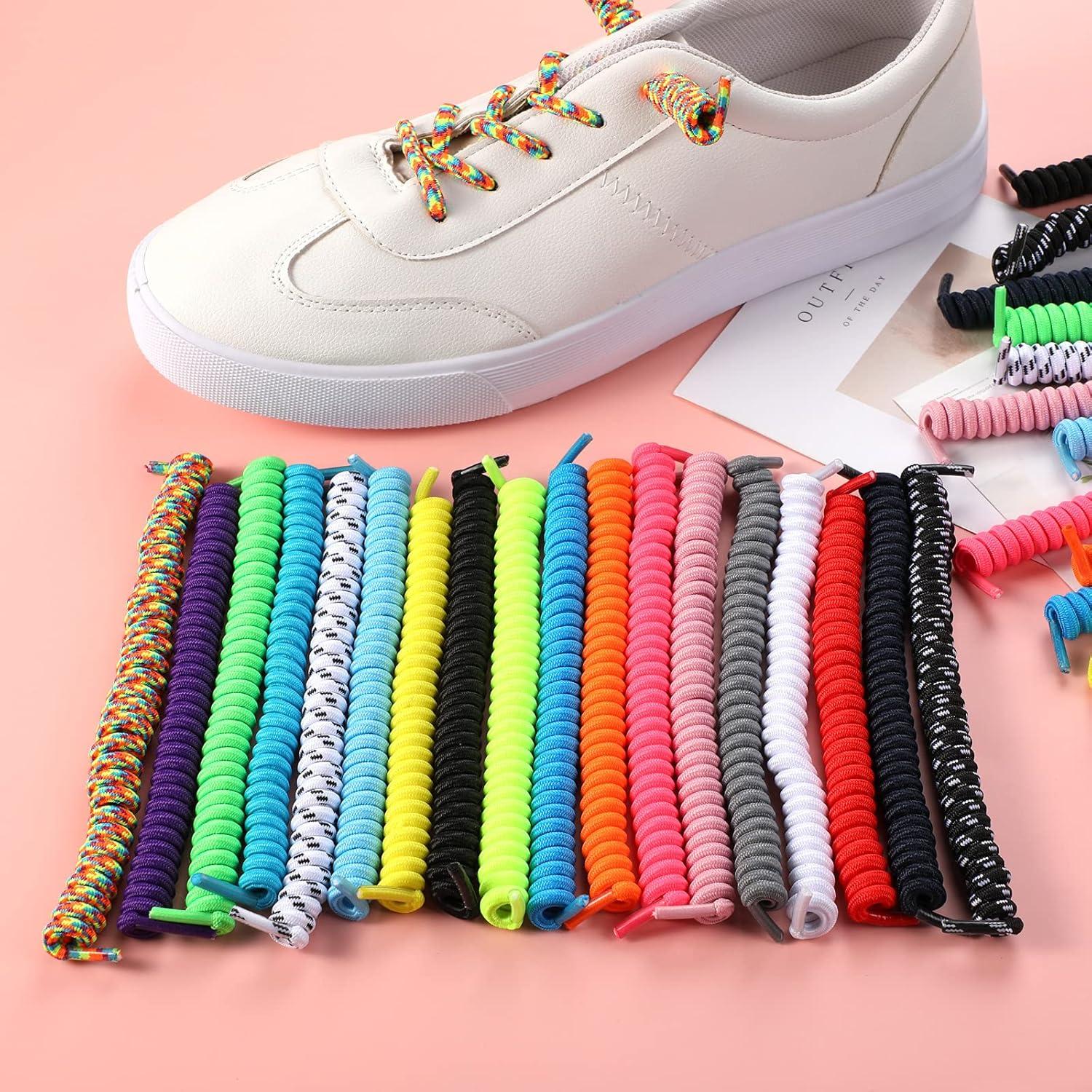 Cintas de Zapatos Elásticas Curly WILLBOND 18 Pares Multicolor