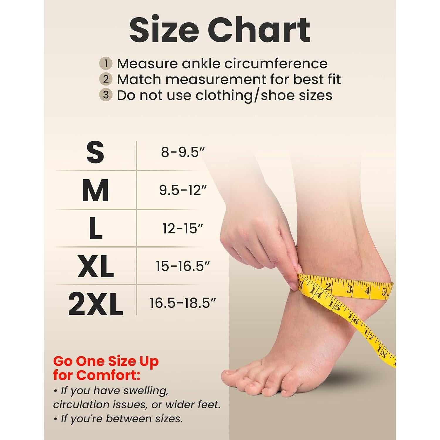 Manga de Compresión para Tobillo Kemford L 20-30mmHg Beige