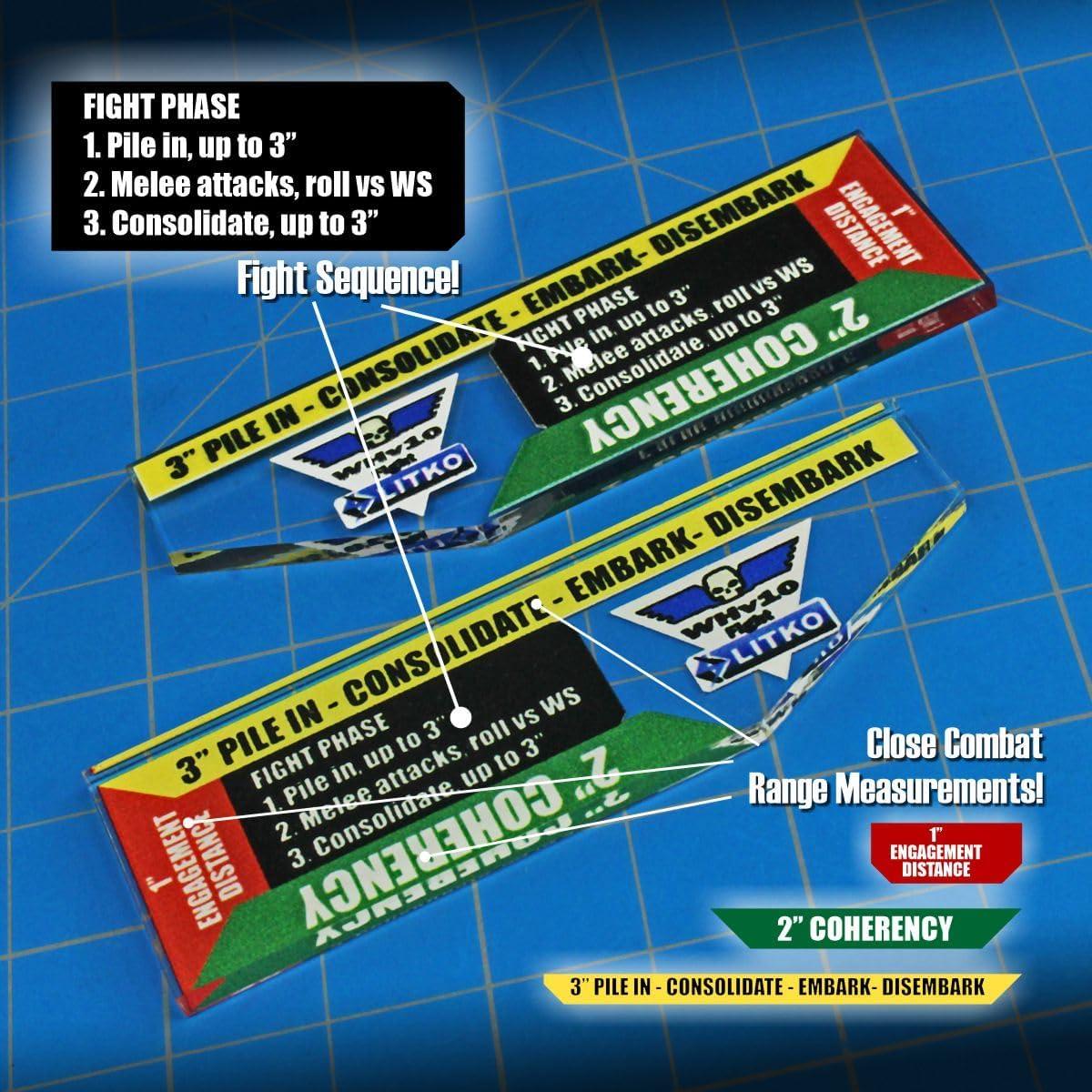 Juego de Medidores LITKO para Warhammer 40K 10ª Edición - 3 cm