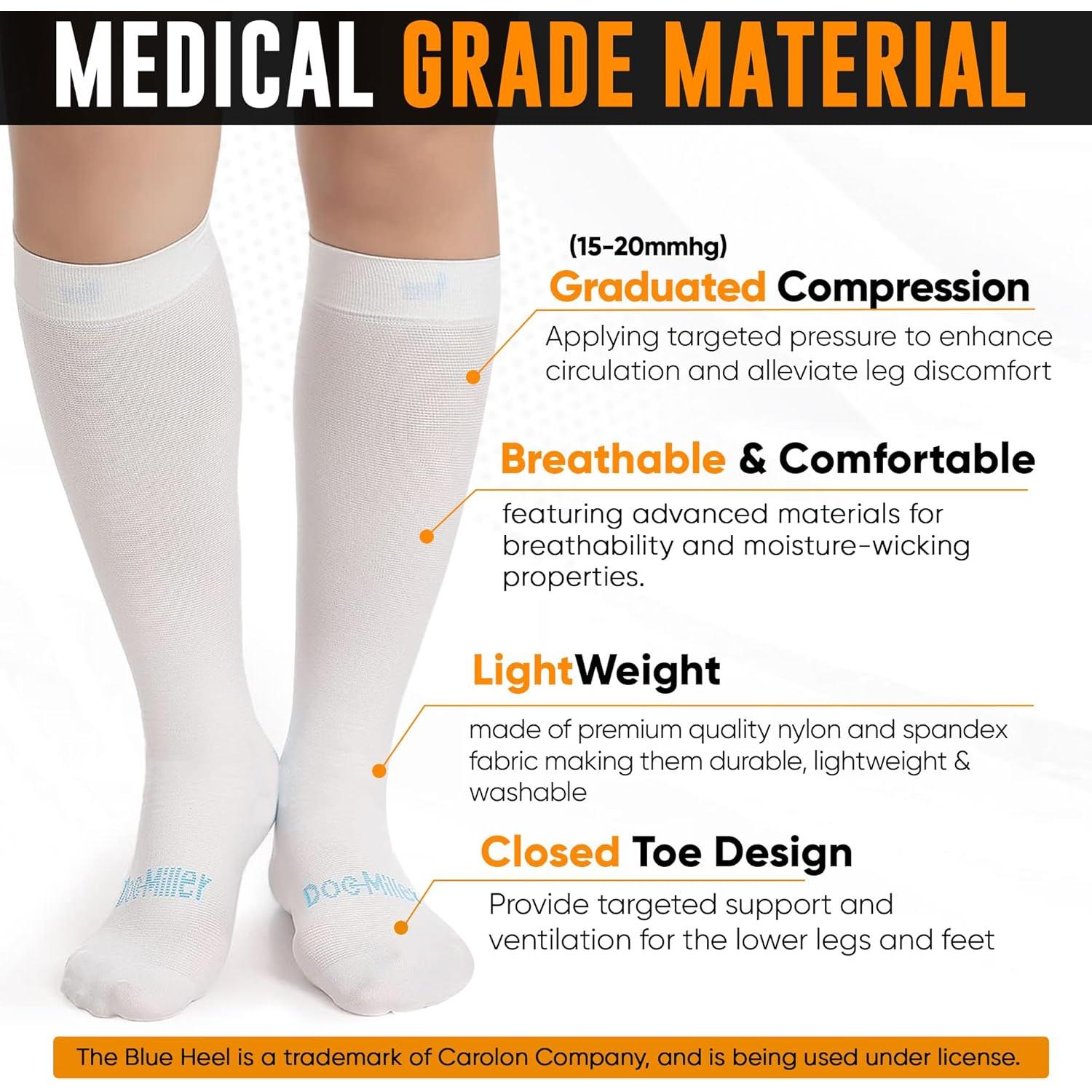 Medias Antitrombosis Doc Miller hasta la Rodilla 15-20 mmHg
