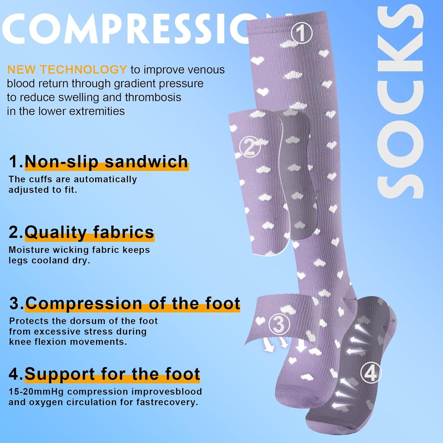 Calcetines de Compresión CERPITE 20-30 mmHg Unisex 6 Pares