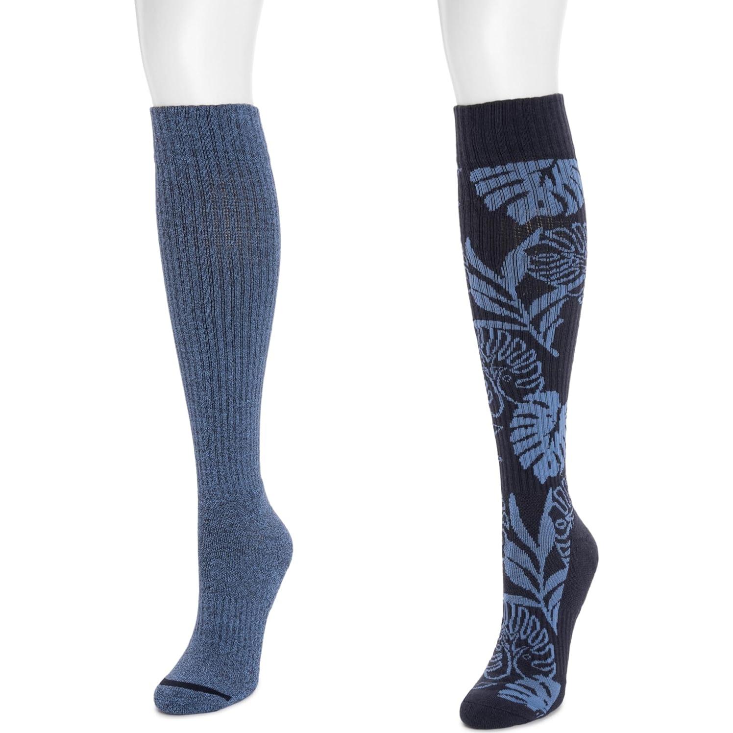 Medias de Compresión MUK LUKS Algodón Mujeres Paquete 3