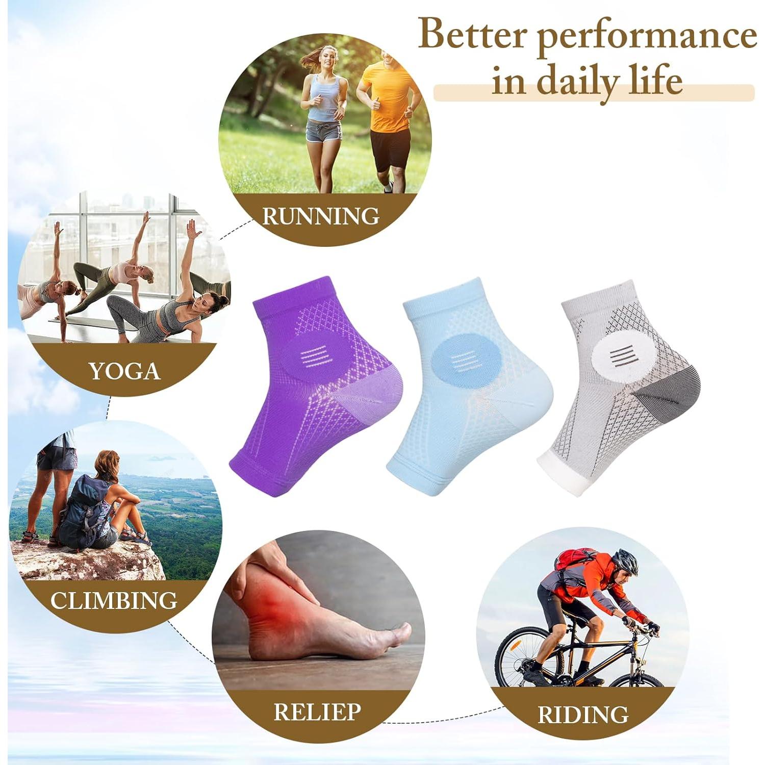 Calcetines de Compresión Yanmide para Neuropatía - 3 Pares, 20-30 mmHg, Extra Grande, Gris