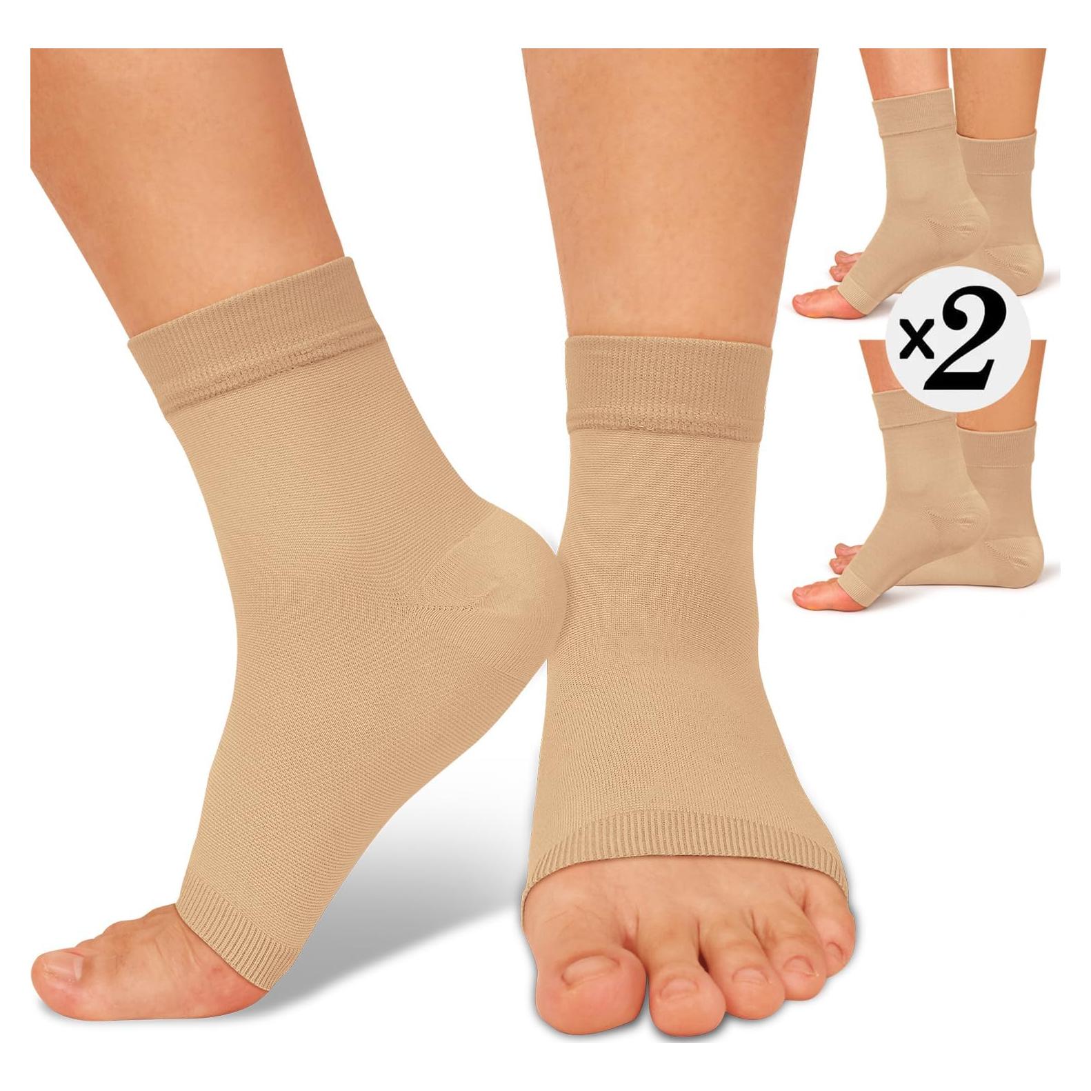 Manga de Compresión para Tobillo ACTINPUT 2 Paquete Beige S/M