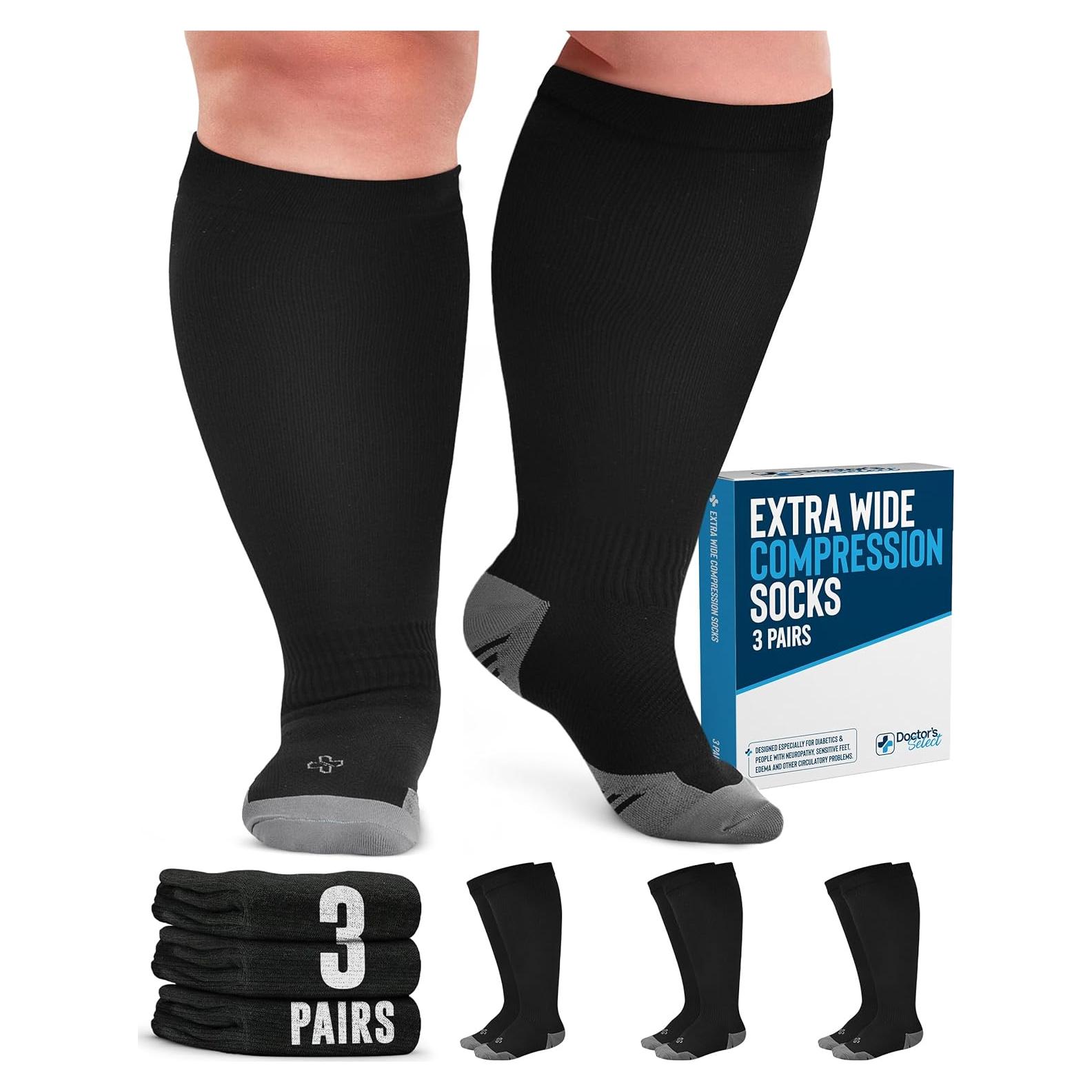 Calcetines de Compresión Doctor's Select 3 Pares Talla 3XL Negro