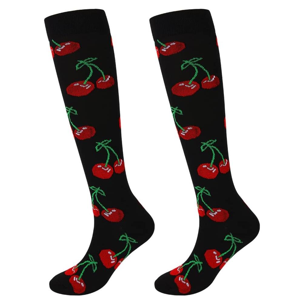 Calcetines de Compresión Junely para Mujeres Talla Única Cereza