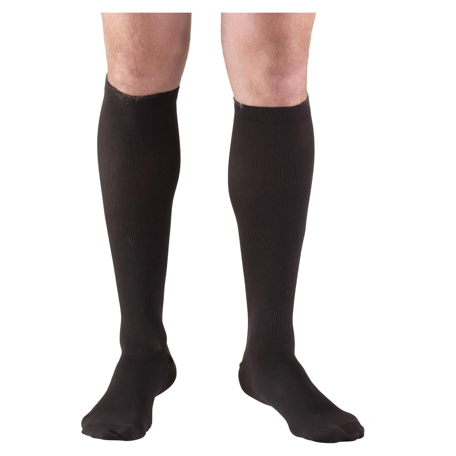 Calcetines de Compresión Truform 1954 para Hombre, 30-40 mmHg, Negro, Grande
