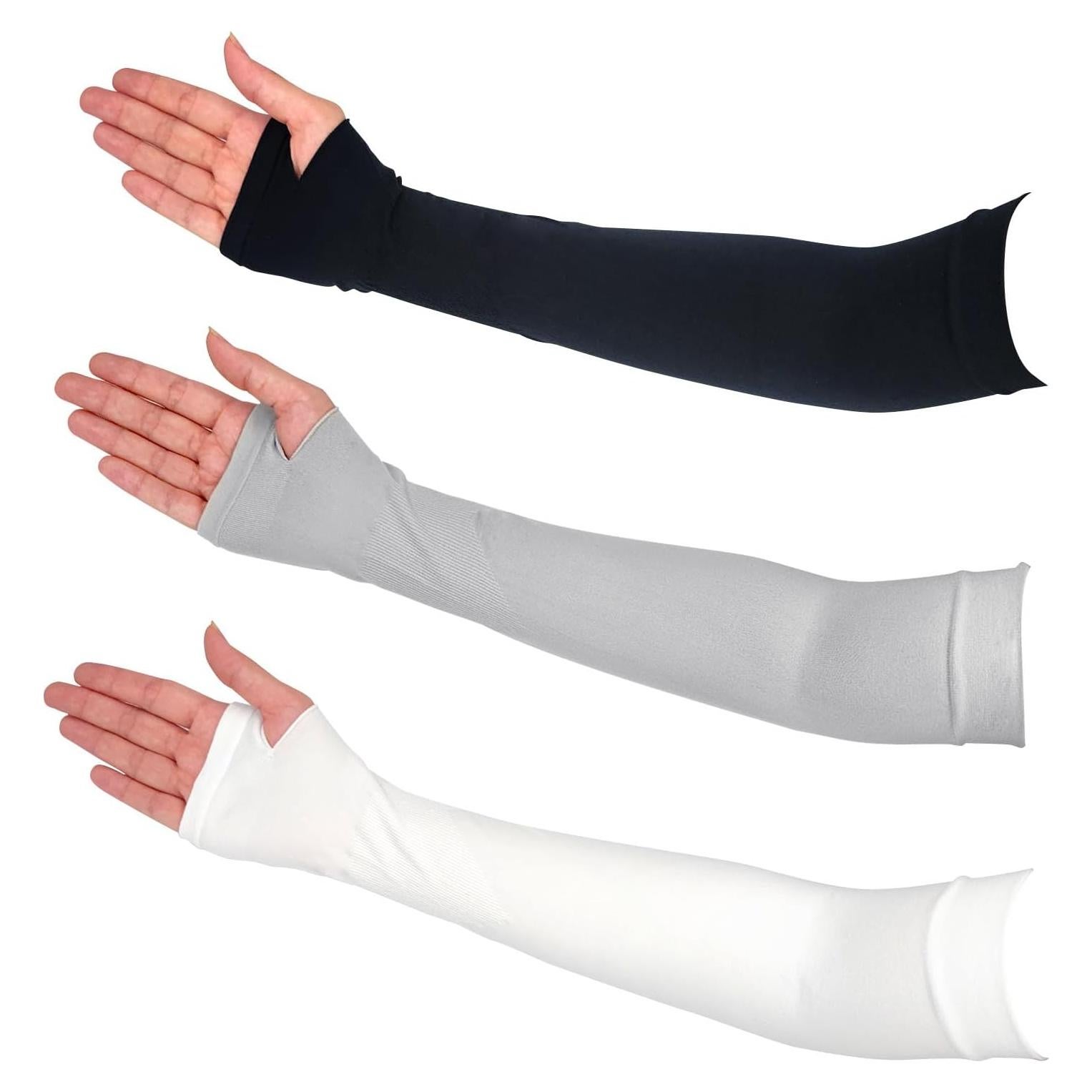 Mangas de Enfriamiento Medsuo 3 Pares Unisex con Agujero para Pulgar