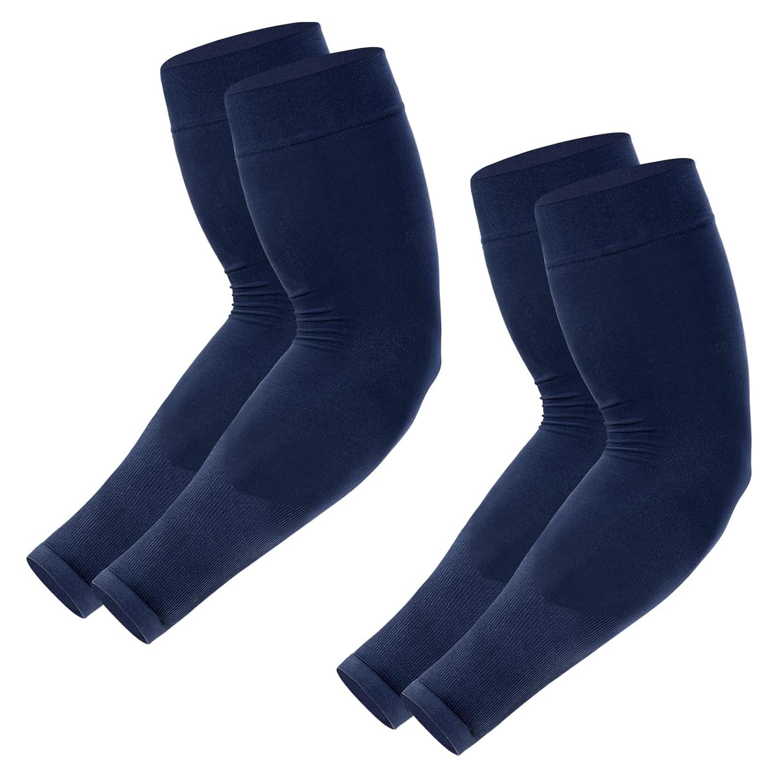 Mangas de Protección Solar UV Newbyinn 2 Paquetes Azul Marino