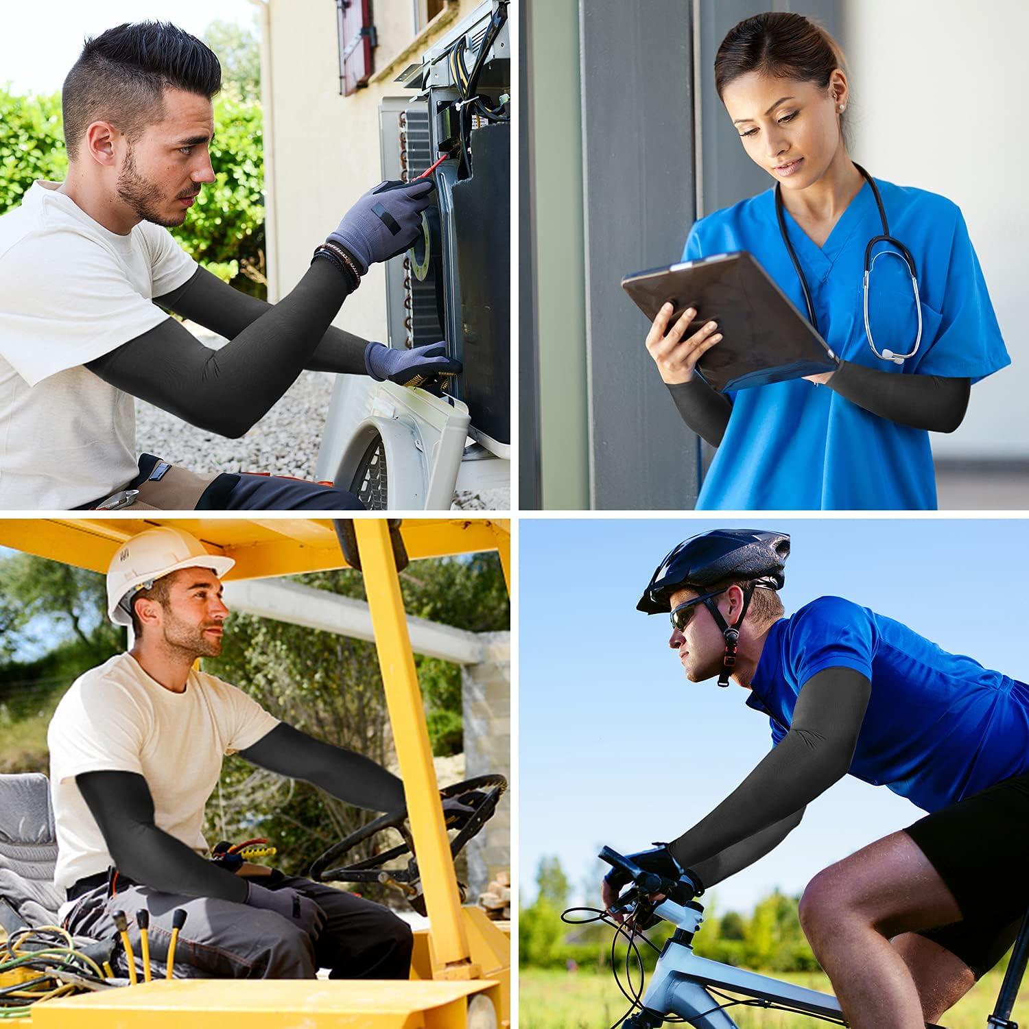 Mangas de Protección Solar UV Newbyinn 2 Paquetes Azul Marino