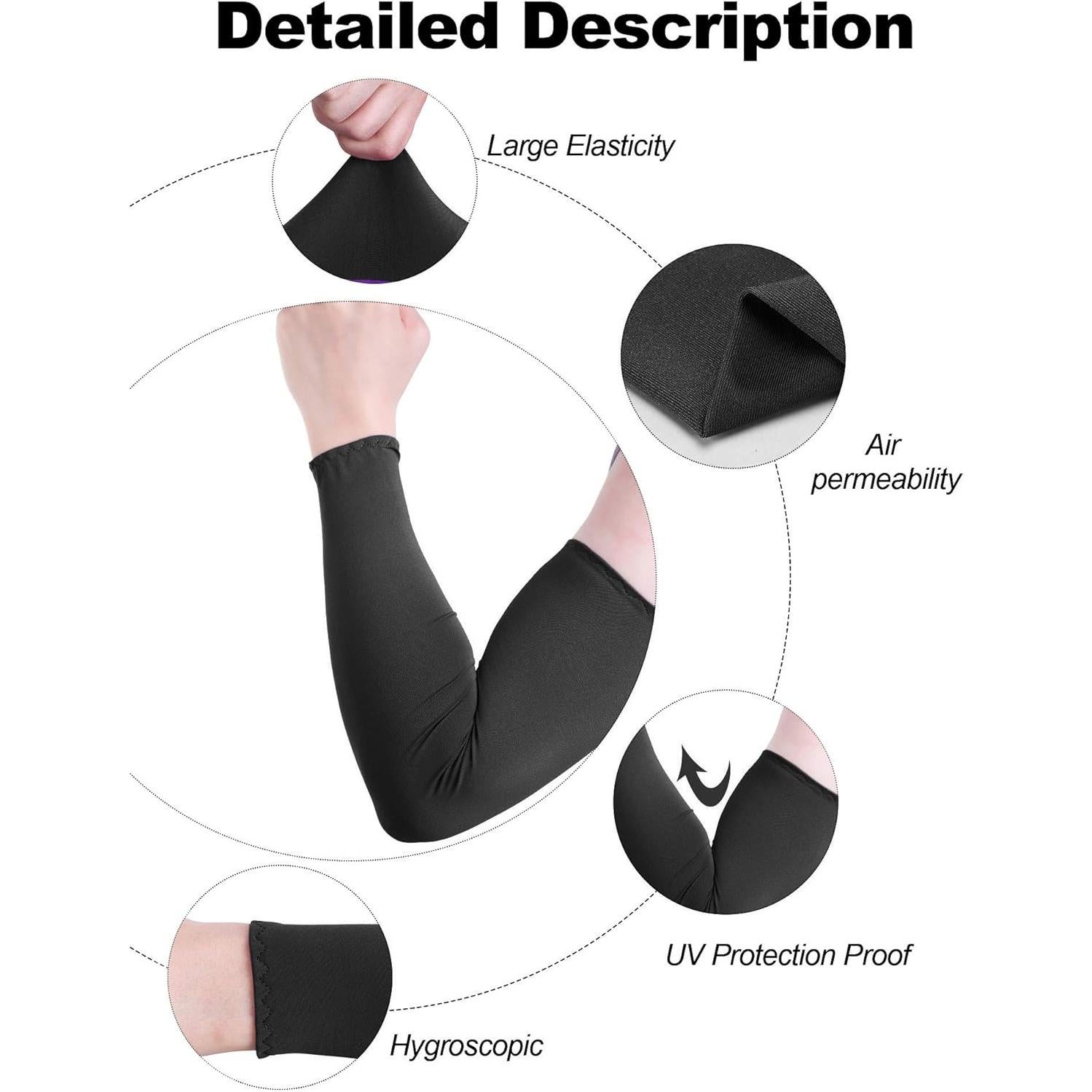 Bememo 16 Pares Mangas de Protección Solar UV Unisex