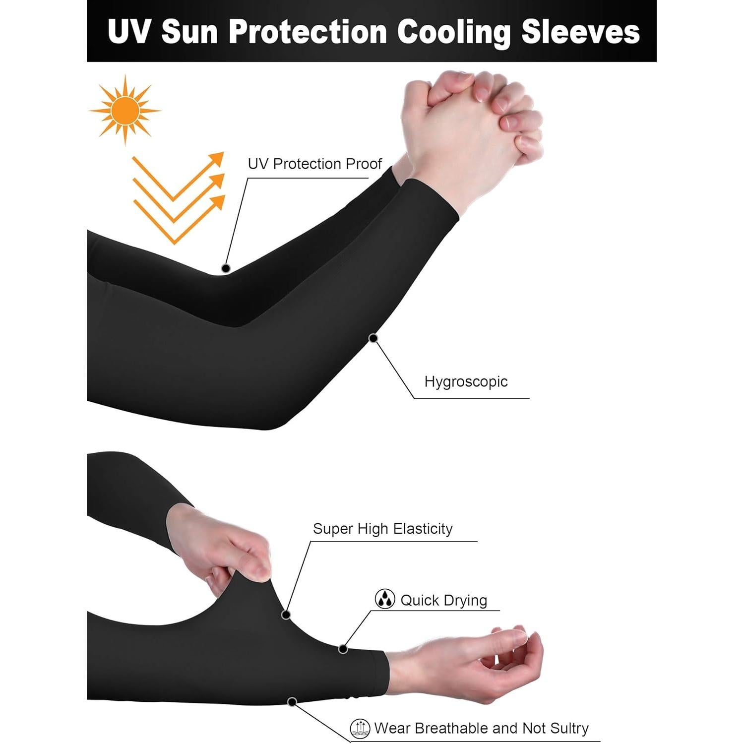 Mangas de Protección UV Unisex Bememo - 12 Pares, Transpirables