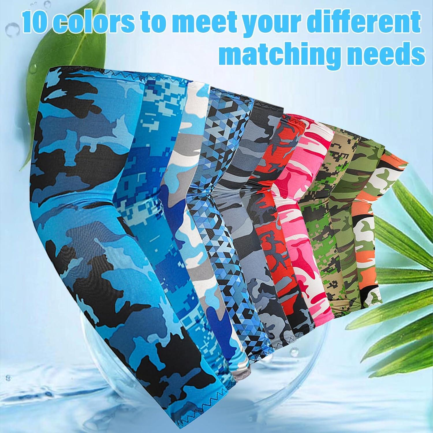 10 Pares Mangas de Protección Solar UV Unisex Seda Fría