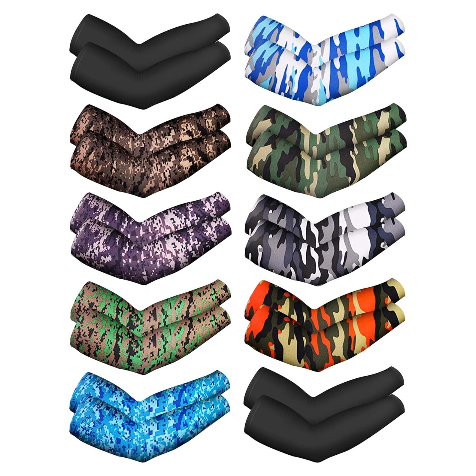 Boao 10 Pares Mangas Refrigerantes UV Unisex de Seda Fría