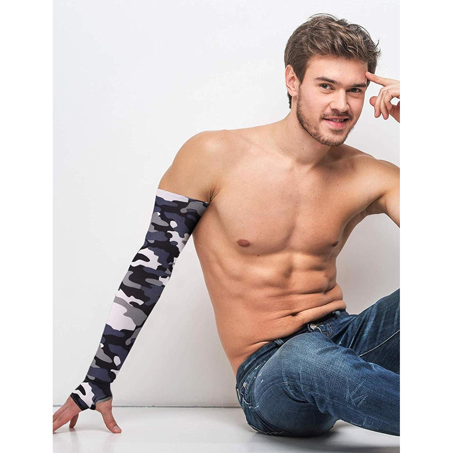 Boao 10 Pares Mangas Refrigerantes UV Unisex de Seda Fría