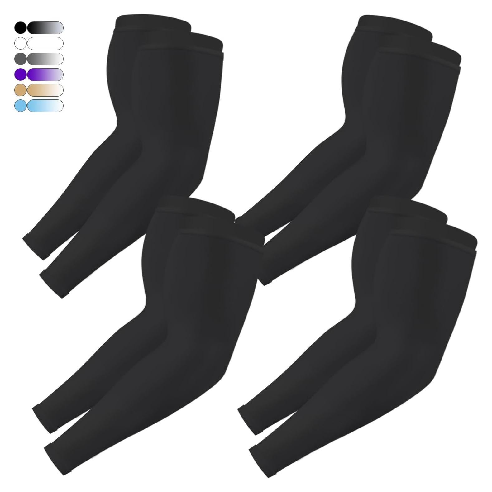 Mangas de brazo Feeke 4 pares UPF 50% para deportes y sol