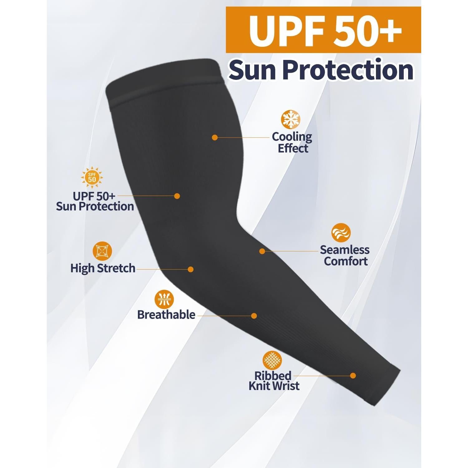 Mangas de brazo Feeke 4 pares UPF 50% para deportes y sol
