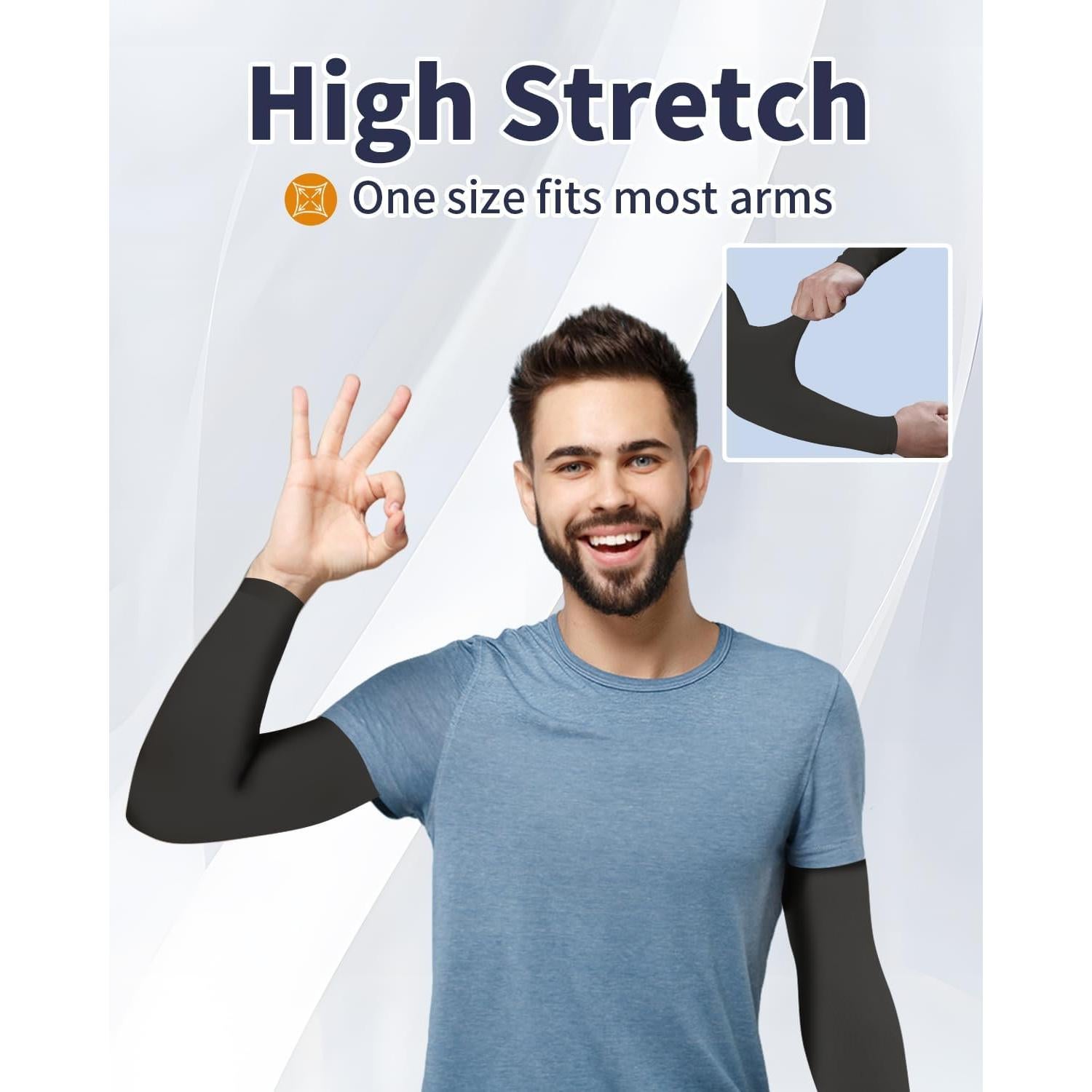 Mangas de brazo Feeke 4 pares UPF 50% para deportes y sol