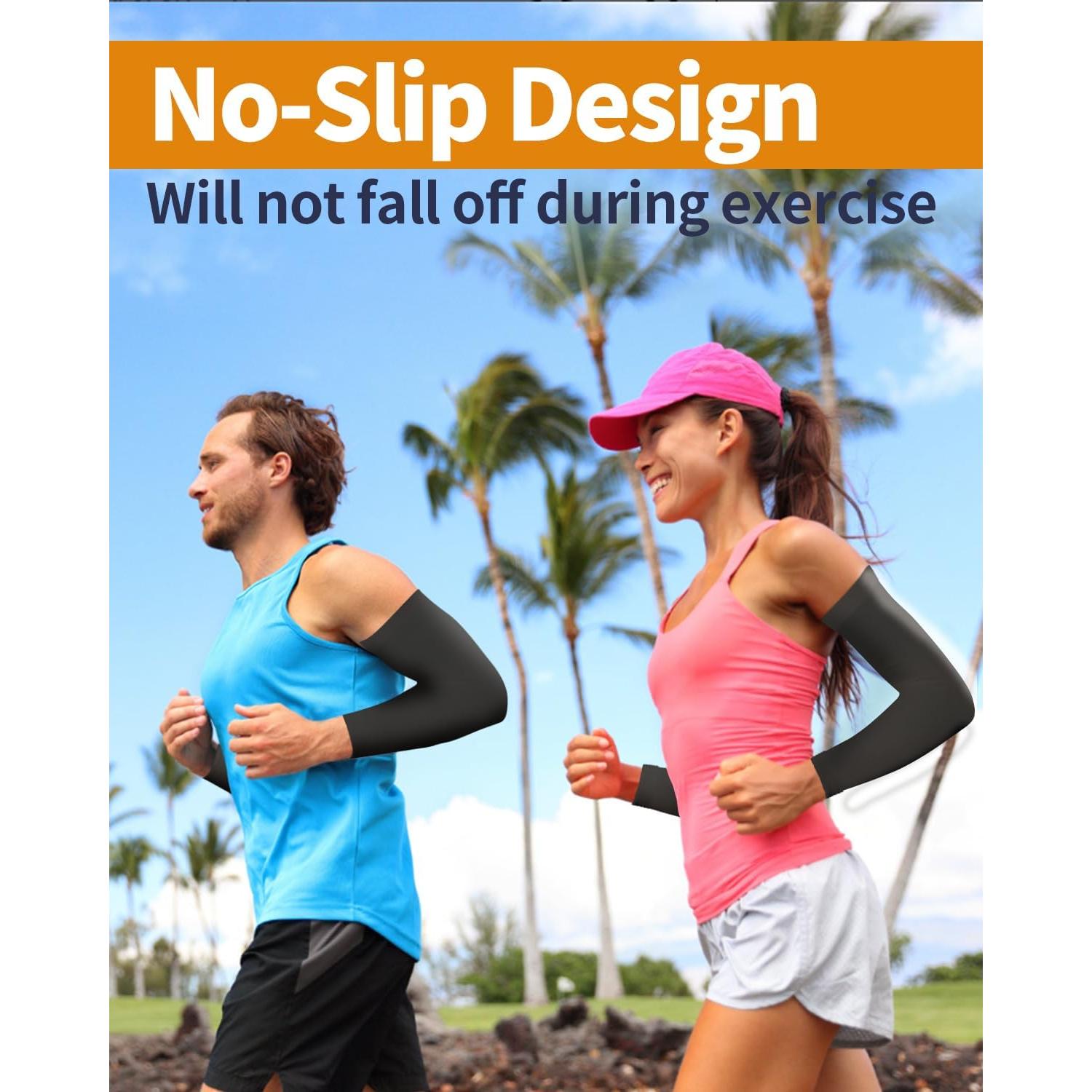 Mangas de brazo Feeke 4 pares UPF 50% para deportes y sol