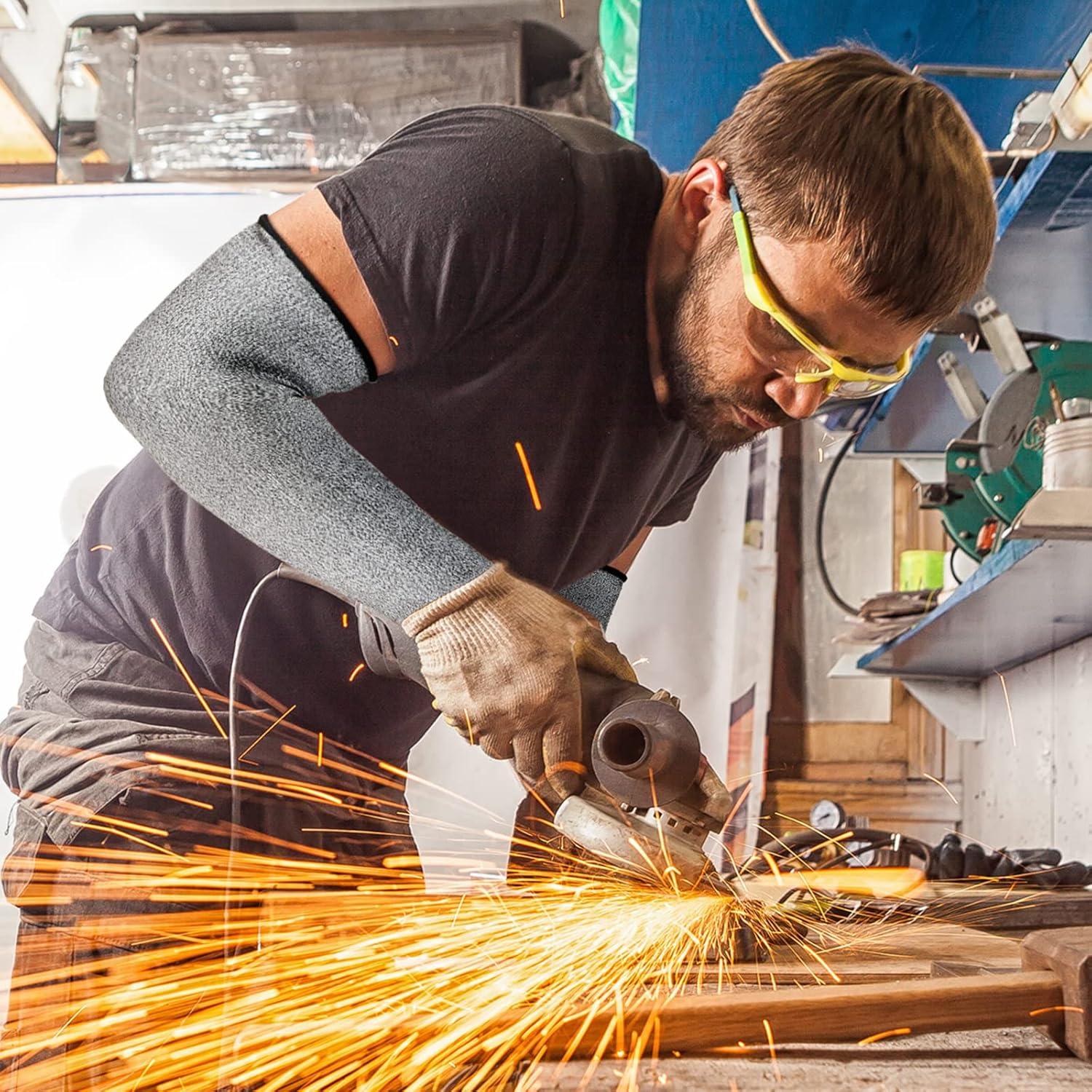 Mangas Resistentes al Corte JaGely 6 Pares 45 cm Gris