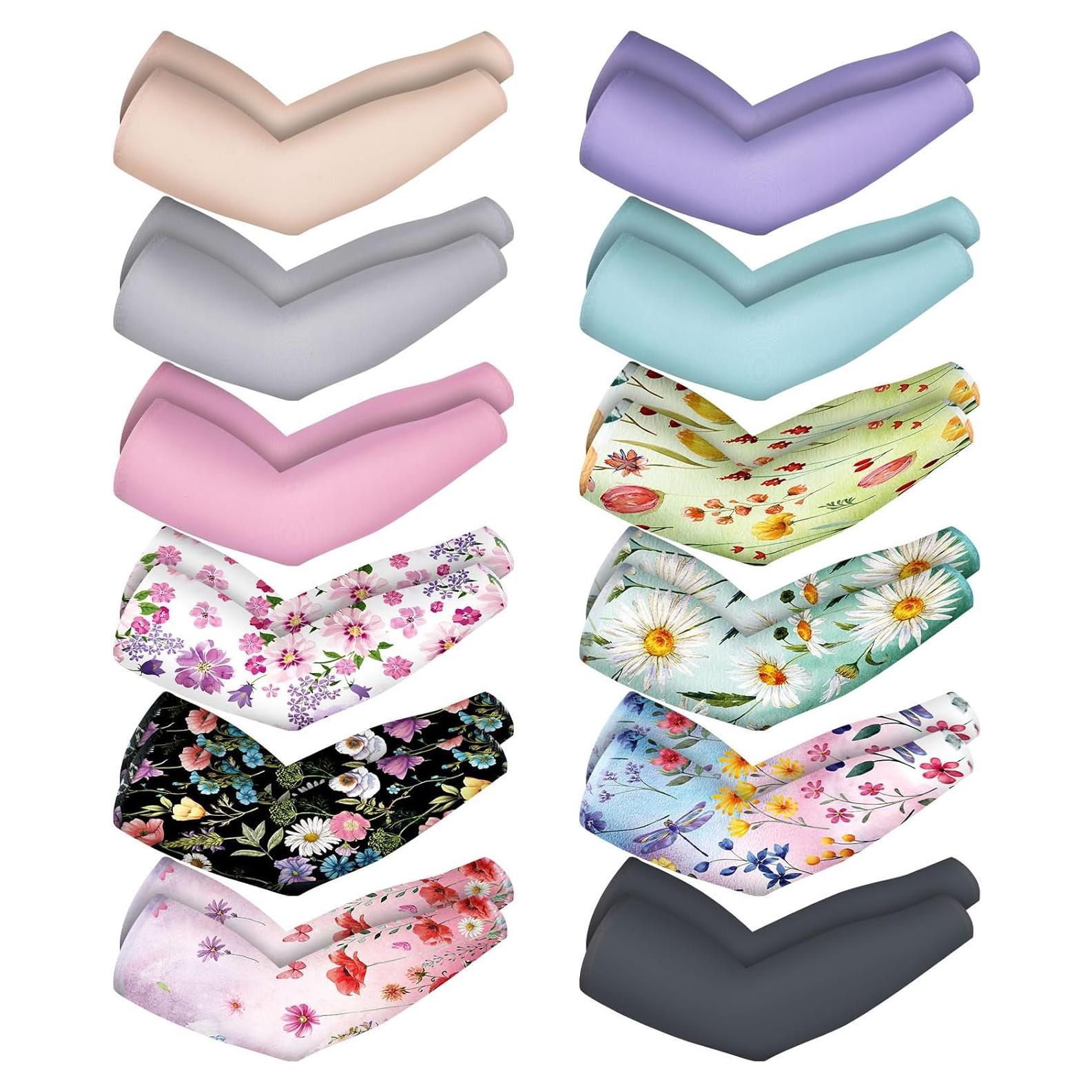Crowye 12 Pares Mangas de Protección UV para Brazo Unisex