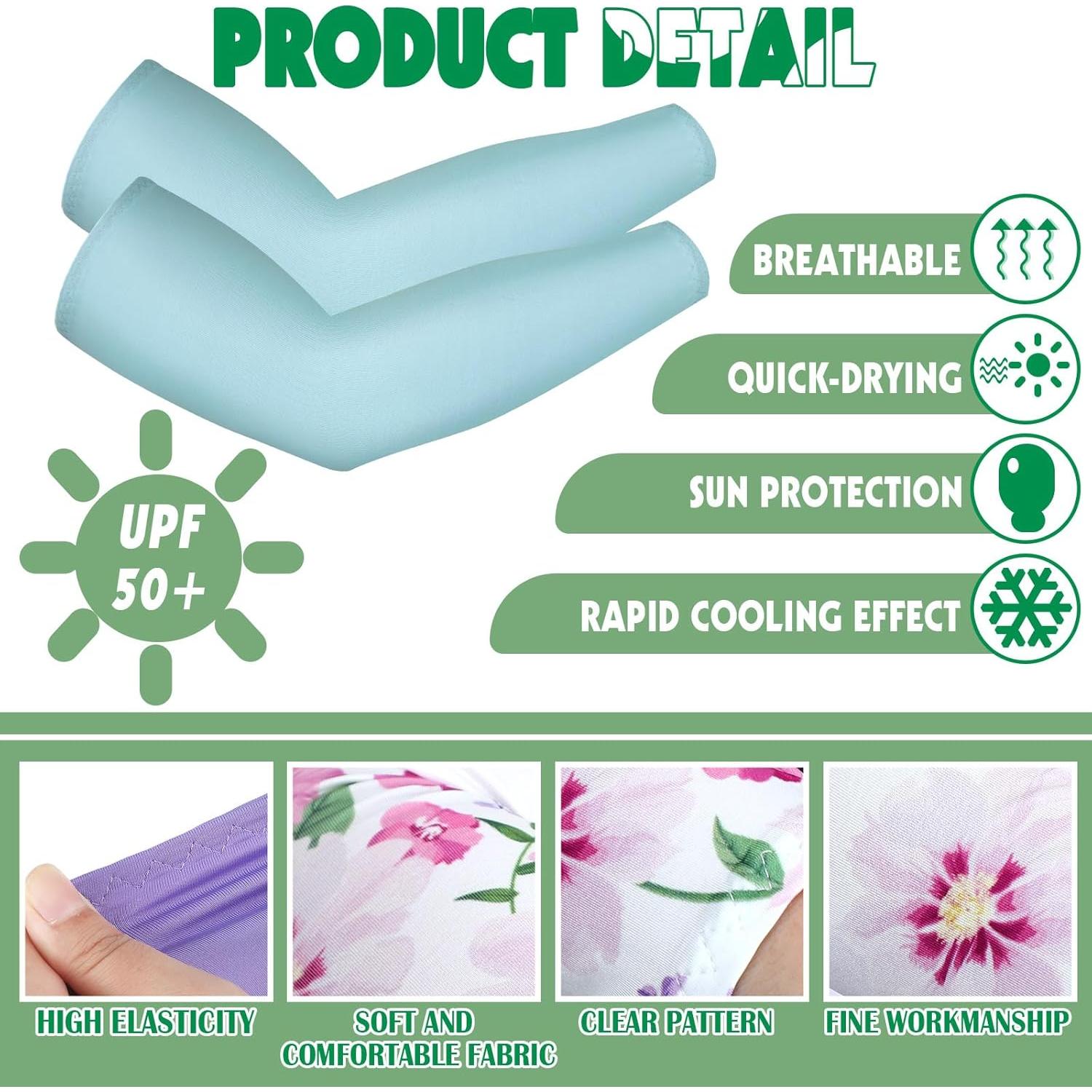 Crowye 12 Pares Mangas de Protección UV para Brazo Unisex