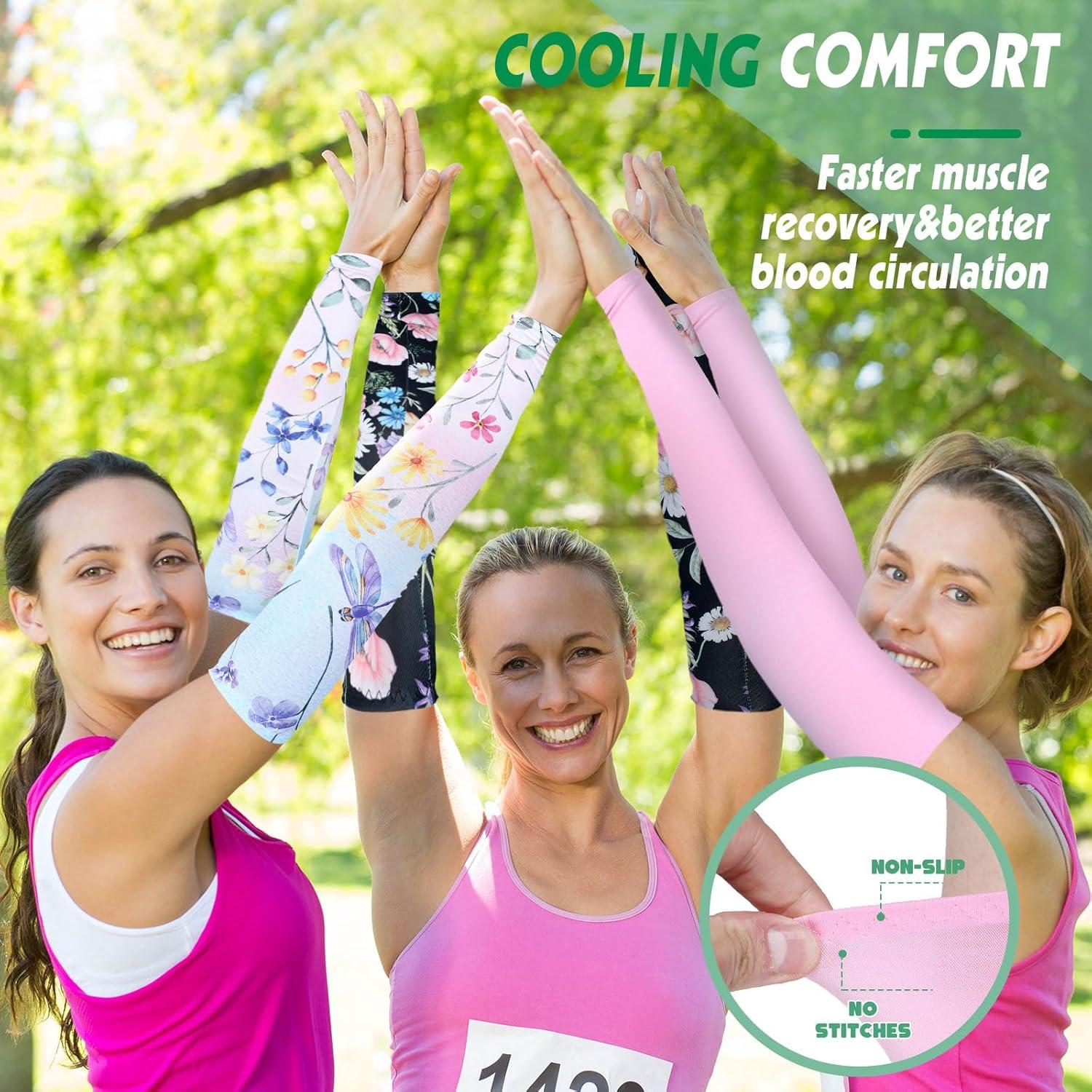 Crowye 12 Pares Mangas de Protección UV para Brazo Unisex