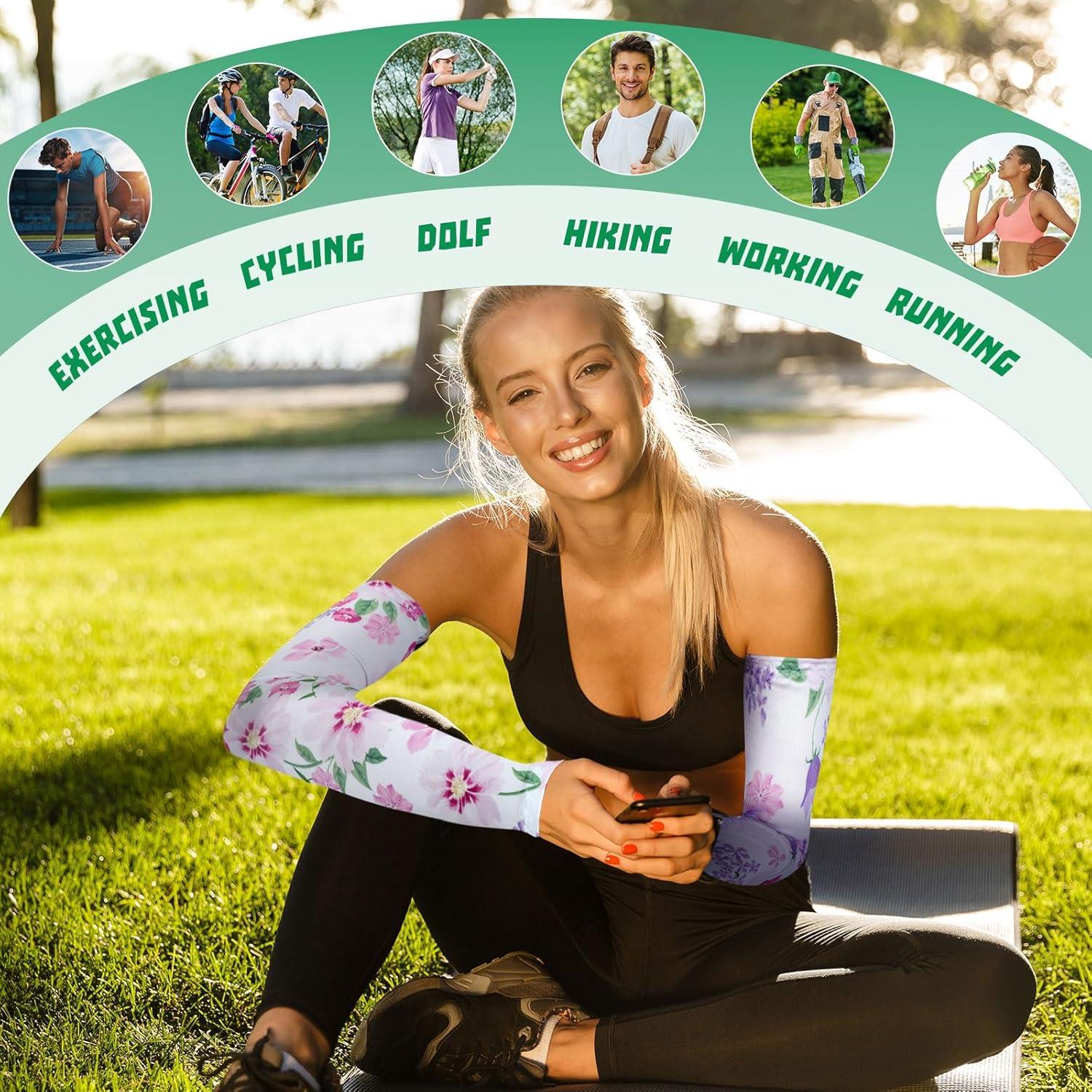 Crowye 12 Pares Mangas de Protección UV para Brazo Unisex