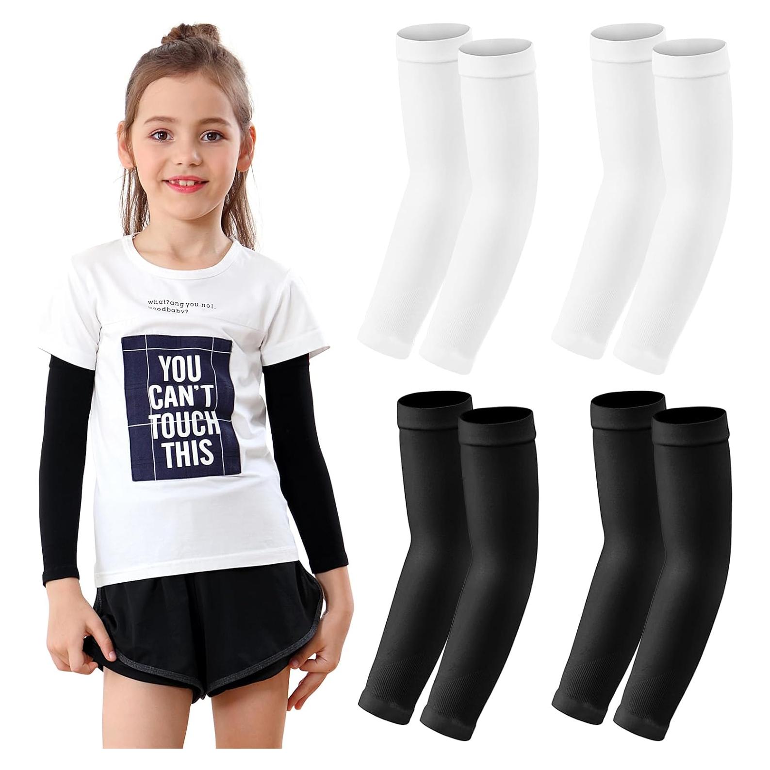 Mangas de brazo Newbyinn para niños - 4 pares, compresión UV