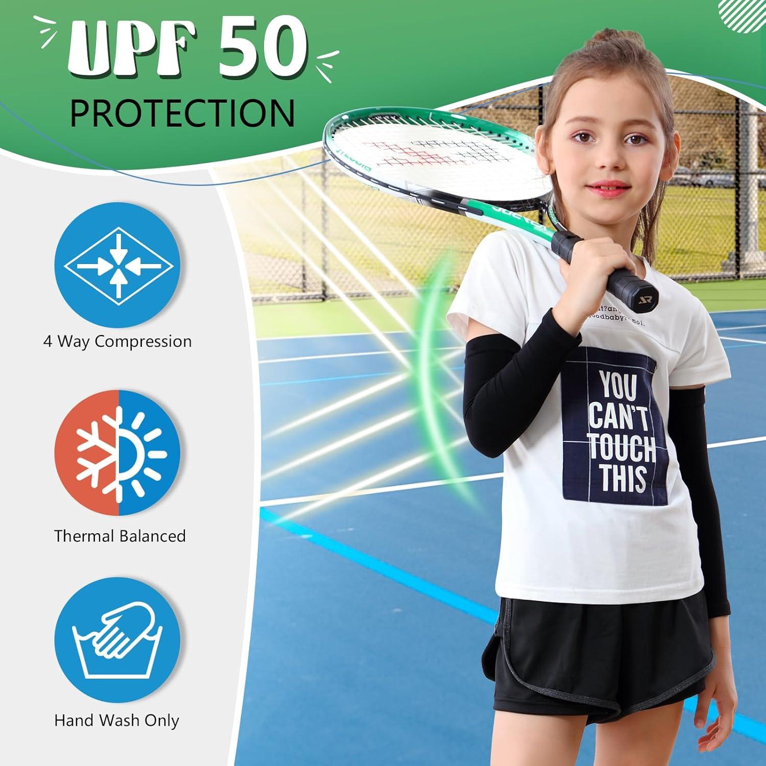 Mangas de brazo Newbyinn para niños - 4 pares, compresión UV