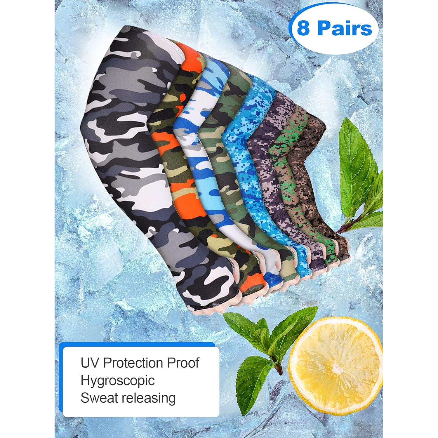 Mangas de Brazo Tatuo 8 Pares Unisex Camuflaje Protección UV