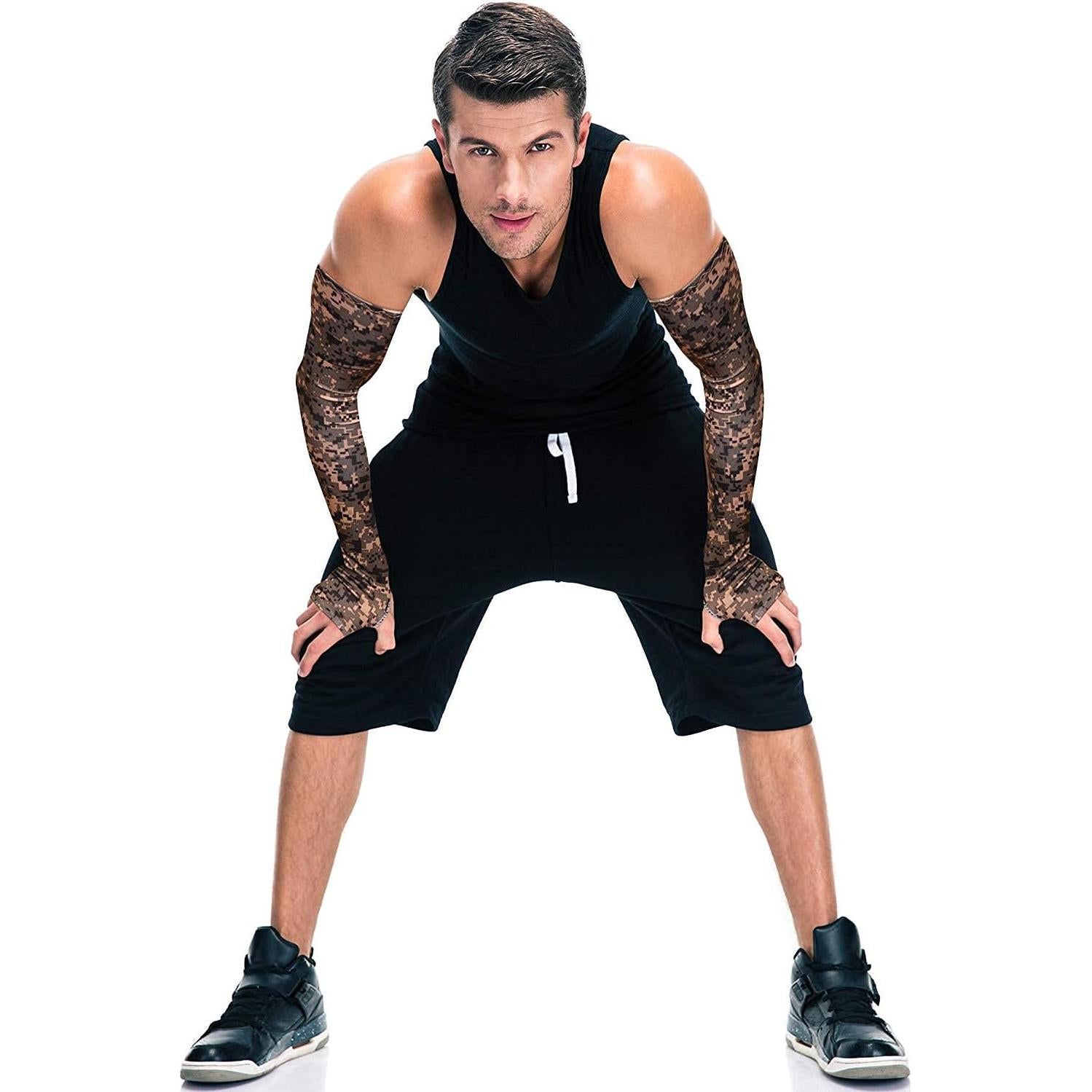 Mangas de Brazo Tatuo 8 Pares Unisex Camuflaje Protección UV