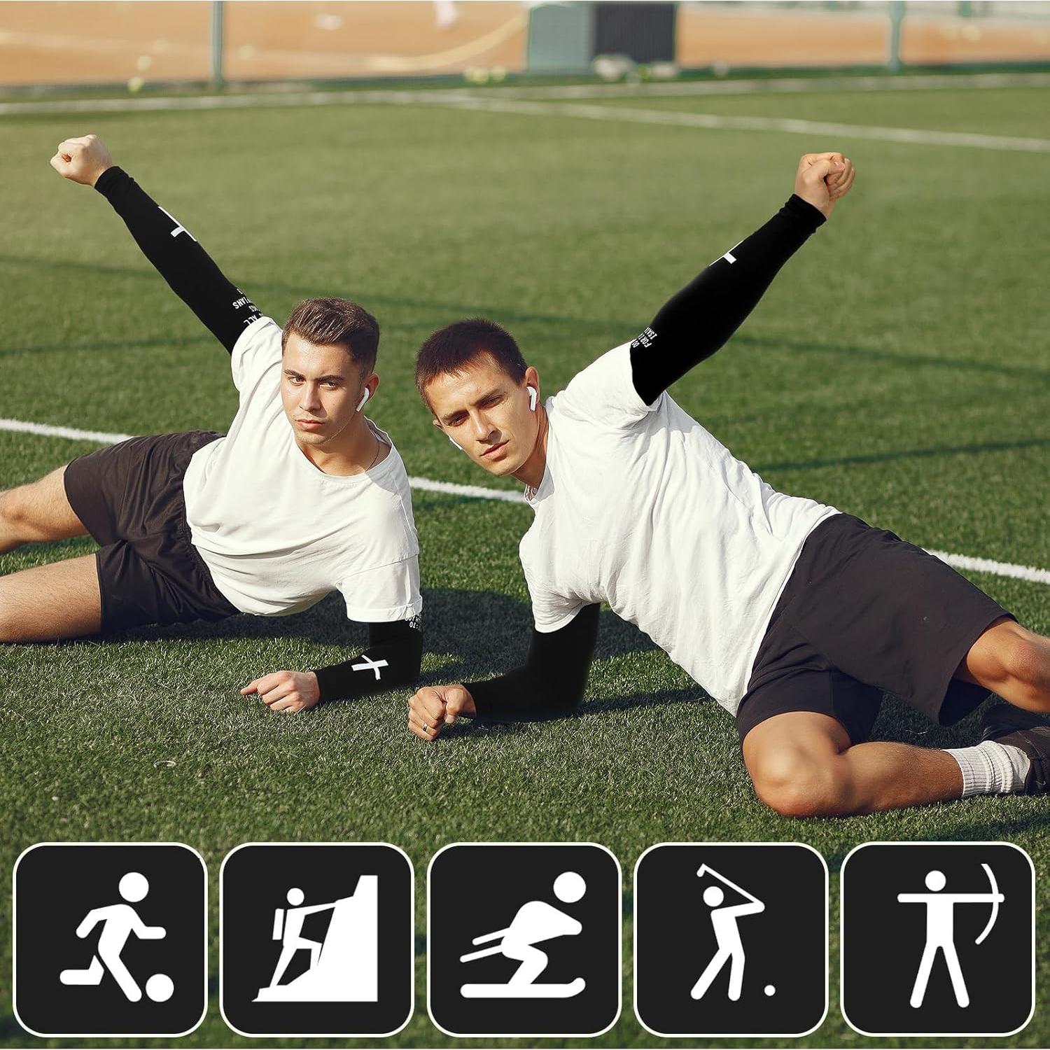 Geyoga 6 Pares Mangas Refrigerantes para Brazos - Negro