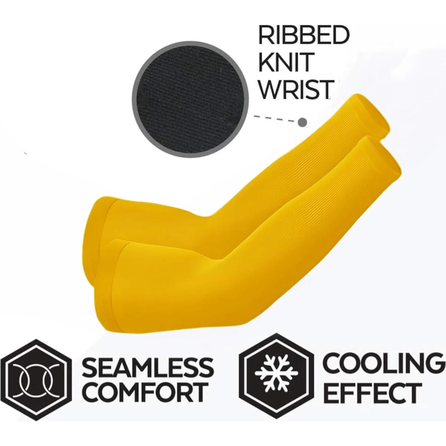 Manguitas de Compresión TEVEUNI para Brazo - Protección UV - Amarillo