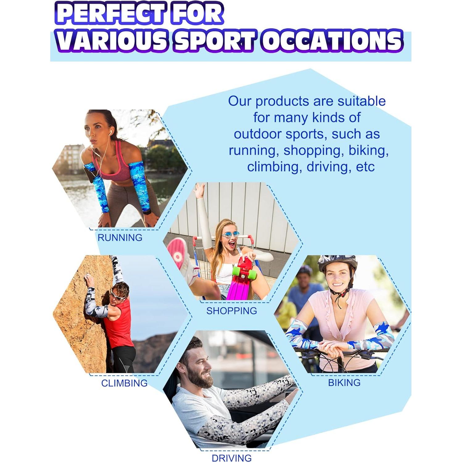 Mangas de Protección Solar UV SATINIOR - 8 Pares para Brazos