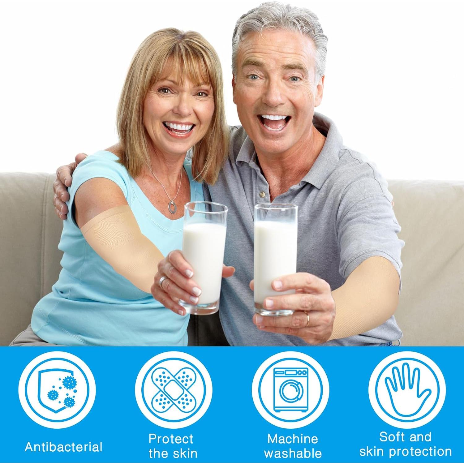 Mangas Protectores para Brazo Janmercy - 4 Pares Nude