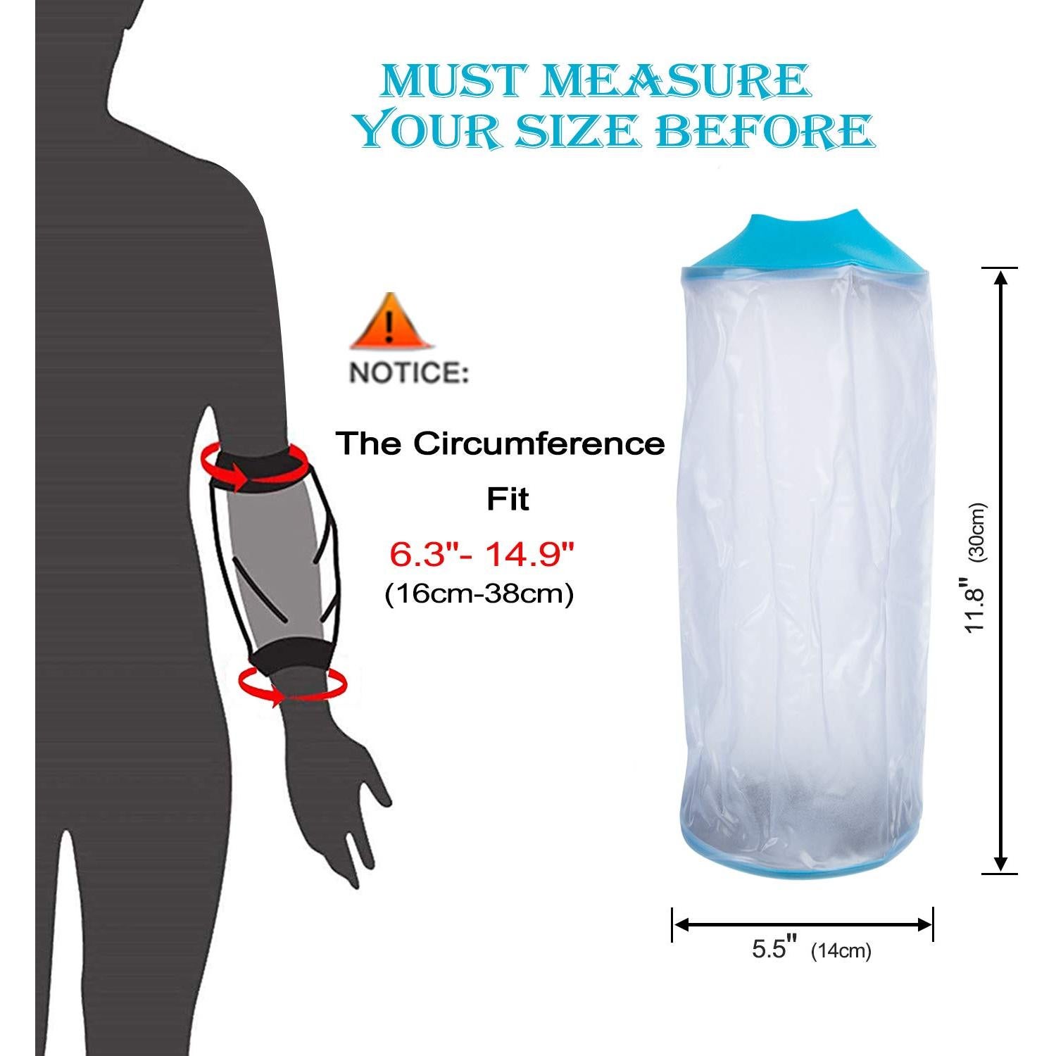 Cubierta de Ducha PICC Asunby Impermeable para Brazo 16-38cm