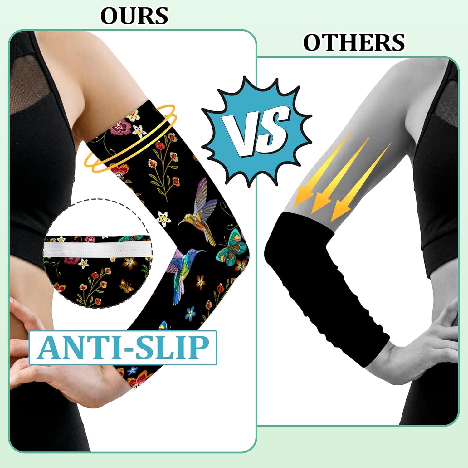 Mangas de Jardinería UV para Mujeres - Colibrí Negro - 48.3 cm