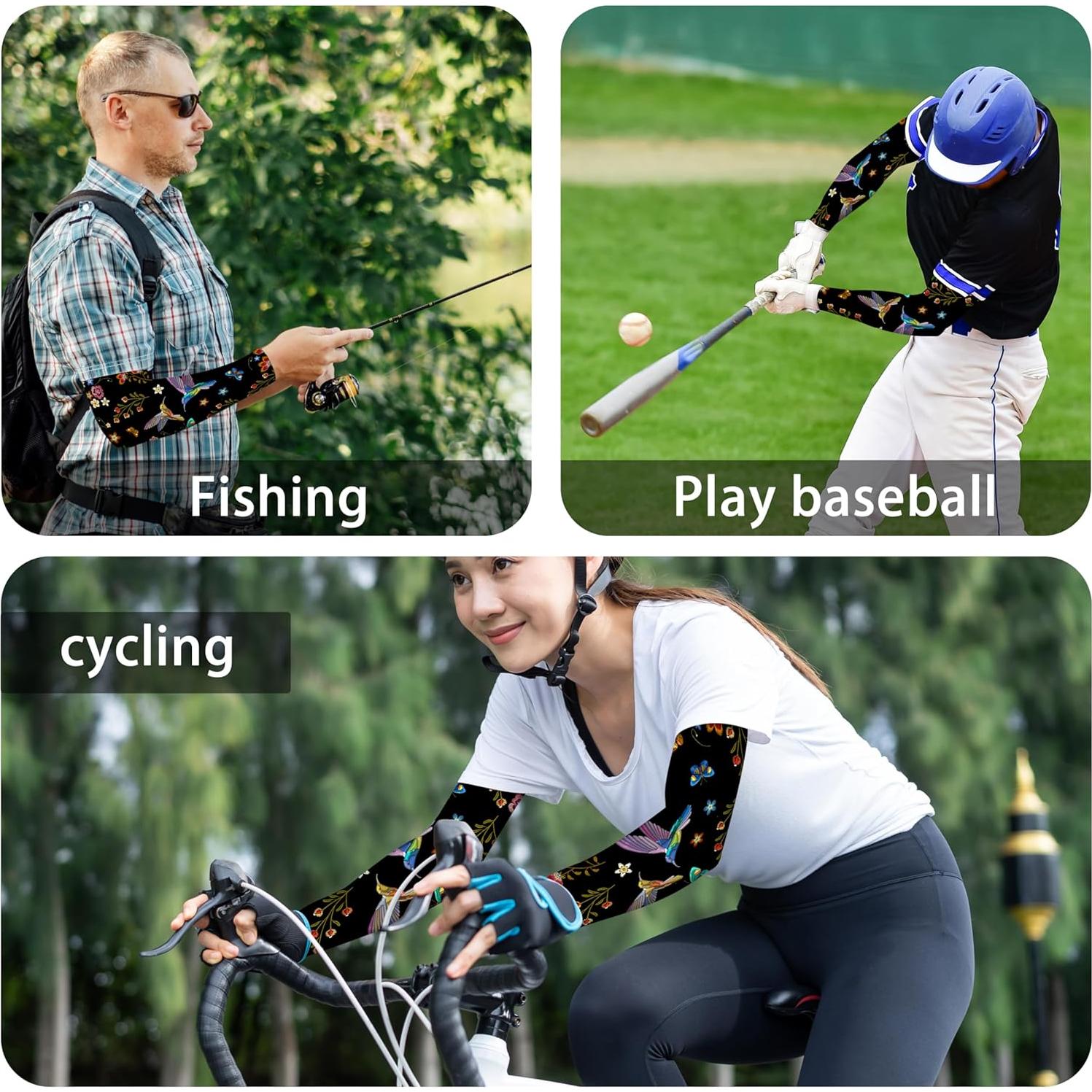 Mangas de Jardinería UV para Mujeres - Colibrí Negro - 48.3 cm