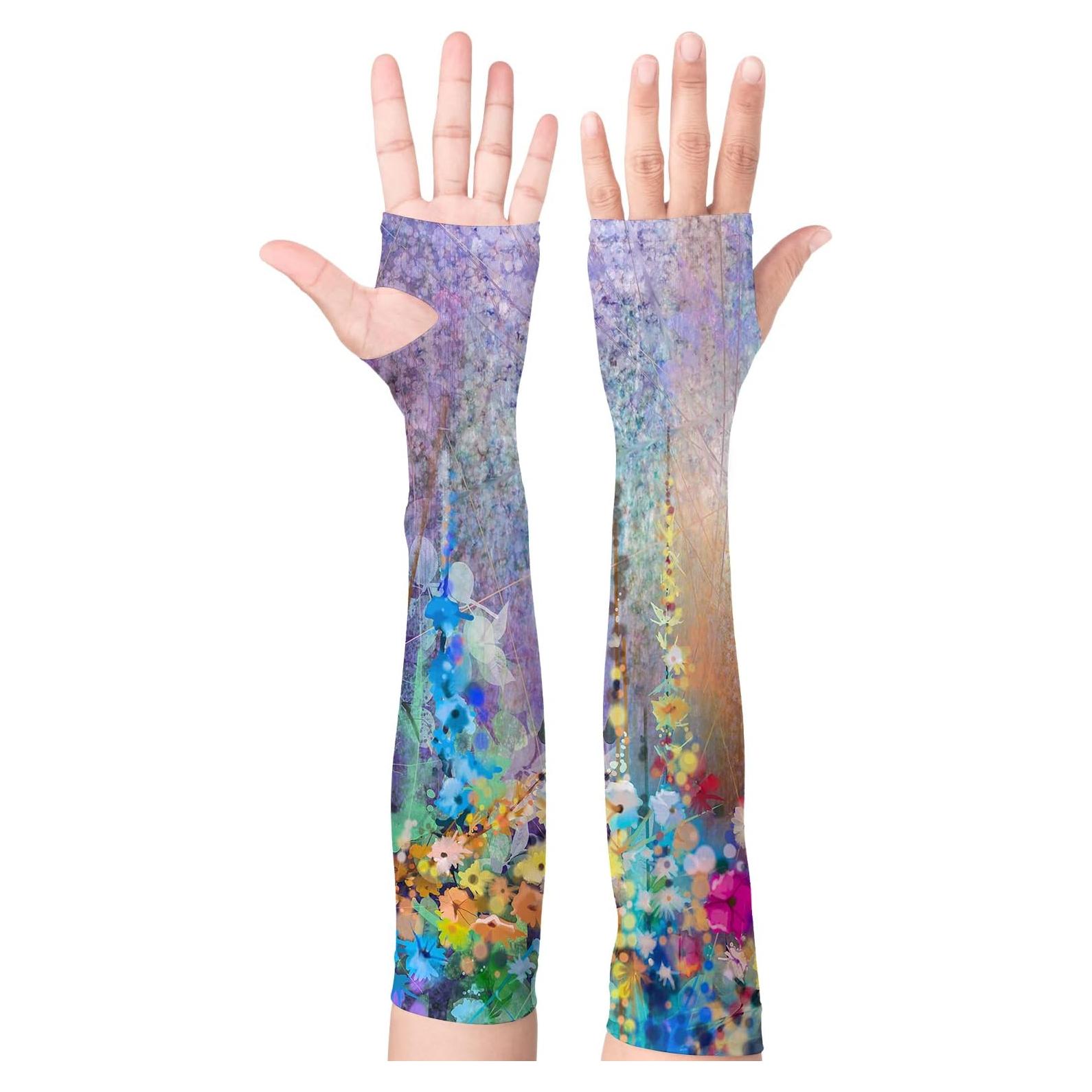 Mangas de Jardinería Protección Solar Flor Morada 48.3cm