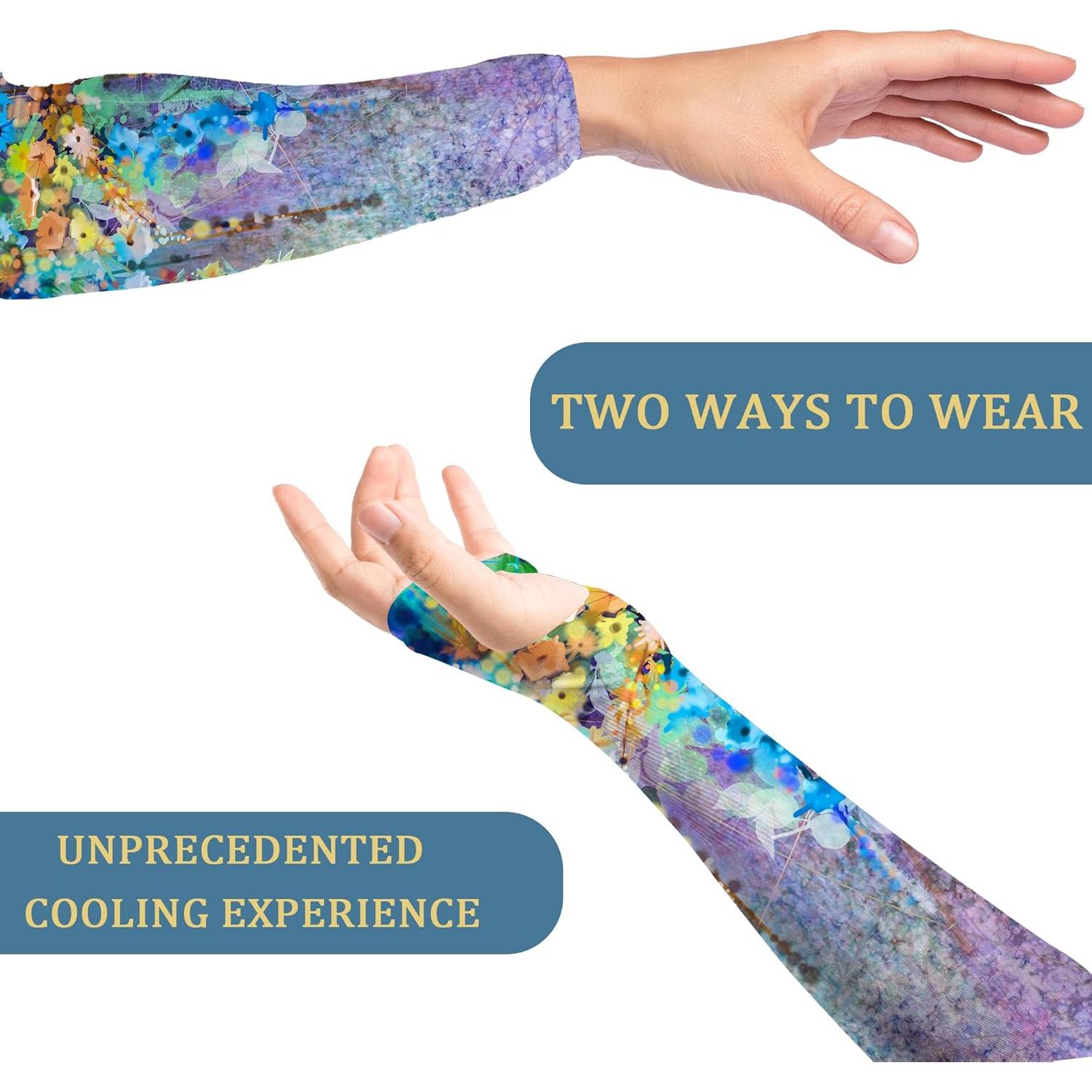 Mangas de Jardinería Protección Solar Flor Morada 48.3cm