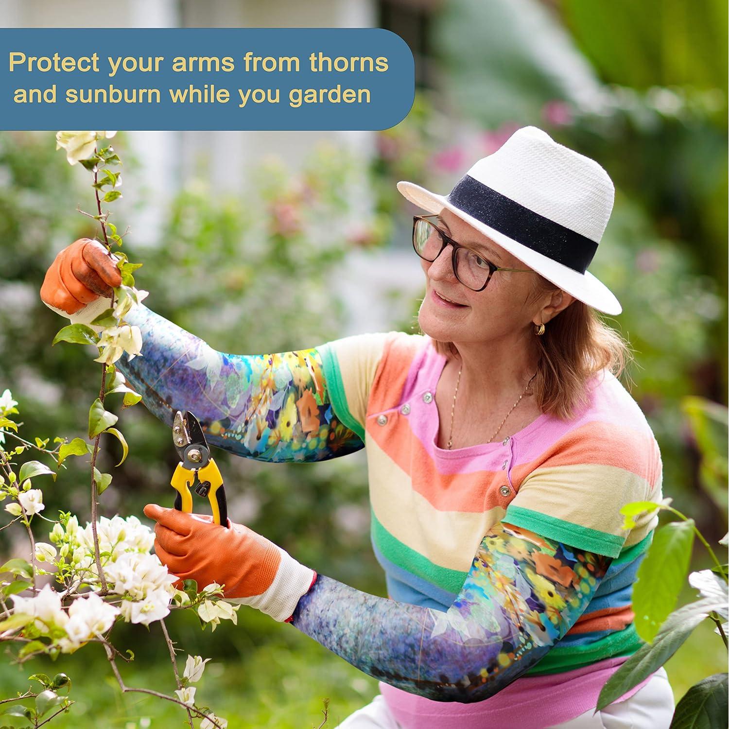 Mangas de Jardinería Protección Solar Flor Morada 48.3cm