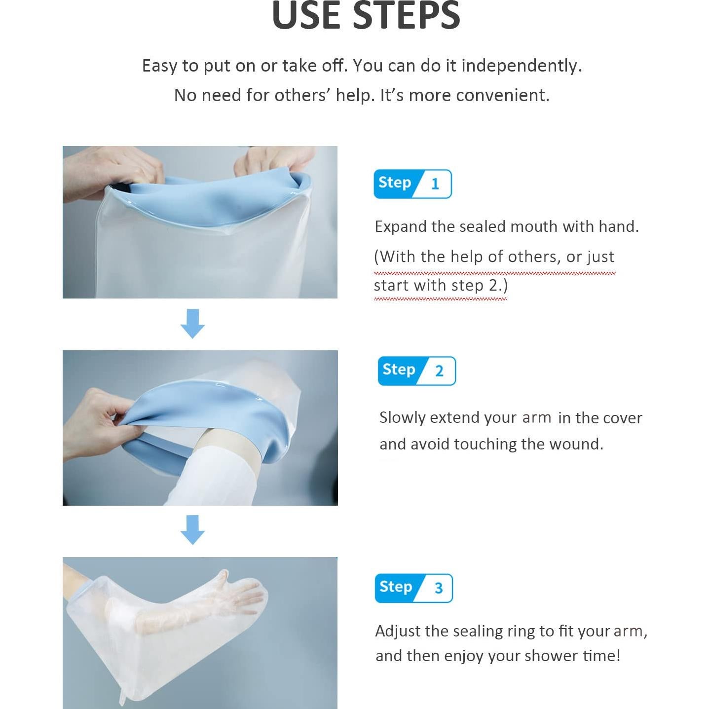 Cubierta impermeable para yeso de brazo CureSquad 24.66x21.88cm