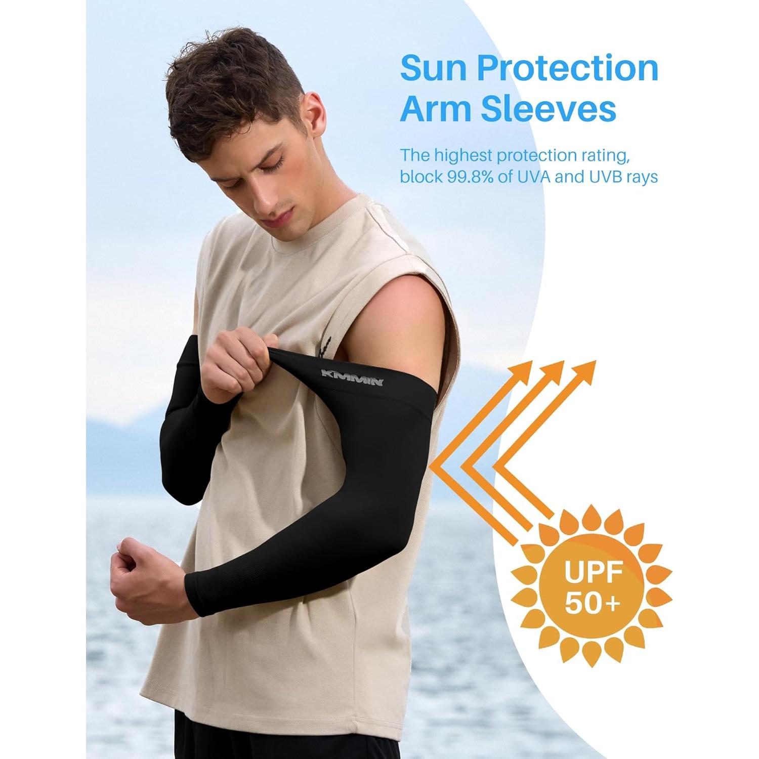 Mangas para brazos KMMIN UV 50+ Enfriamiento Unisex