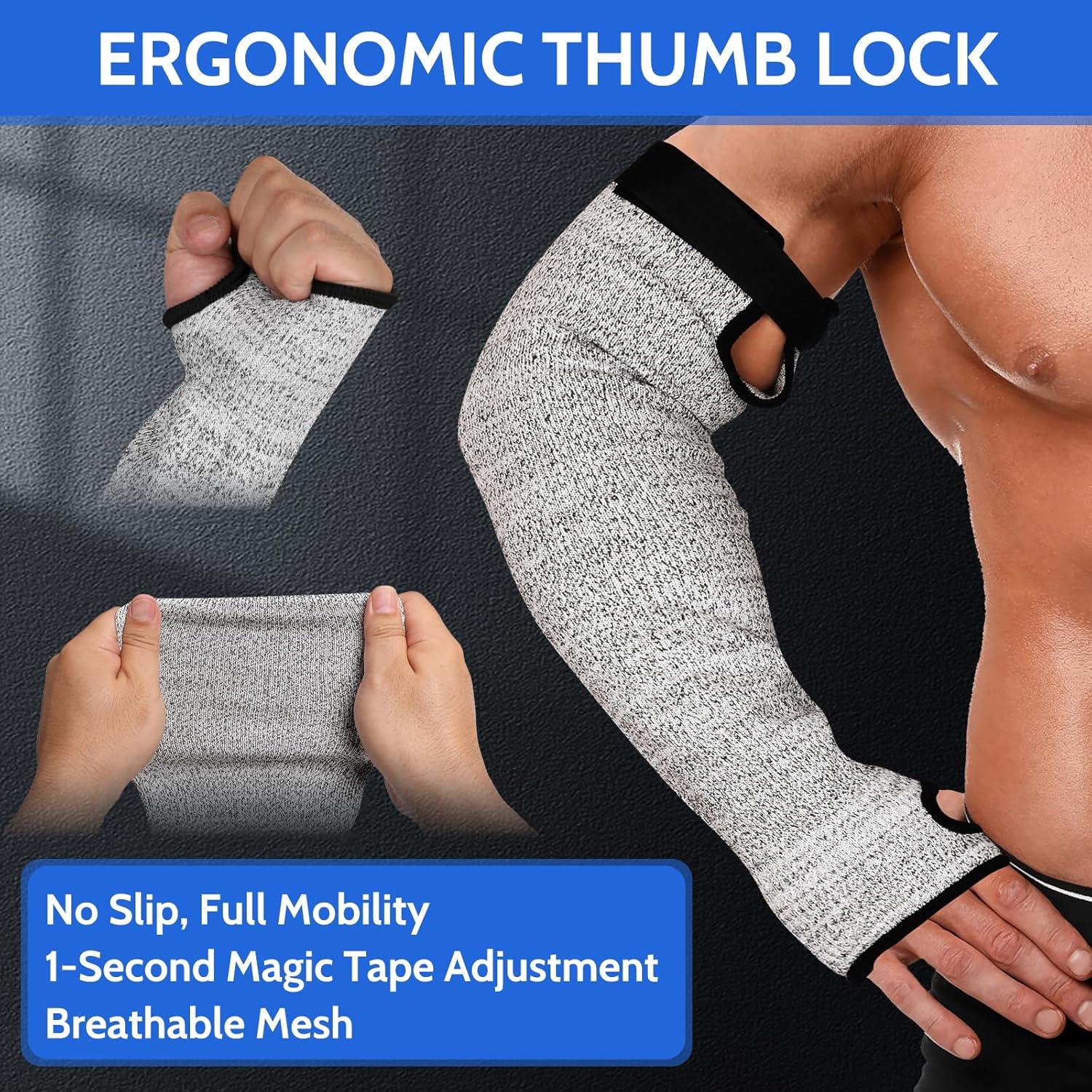 Mangas Resistentes a Cortes A5 CAISIDIONG - Protección Brazo Gris