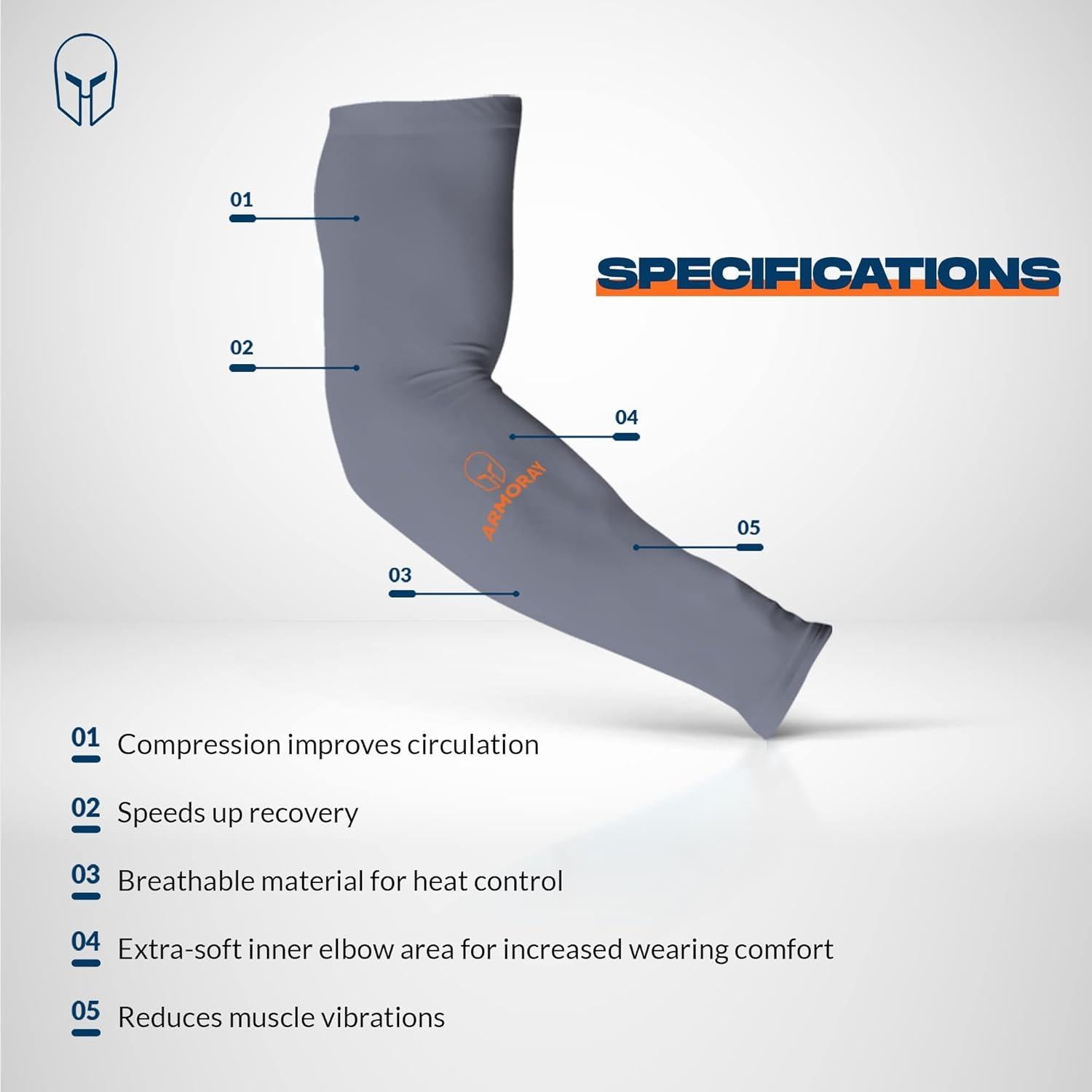 Manguitos Antideslizantes Armoray UV para Hombres y Mujeres - 4 Pares