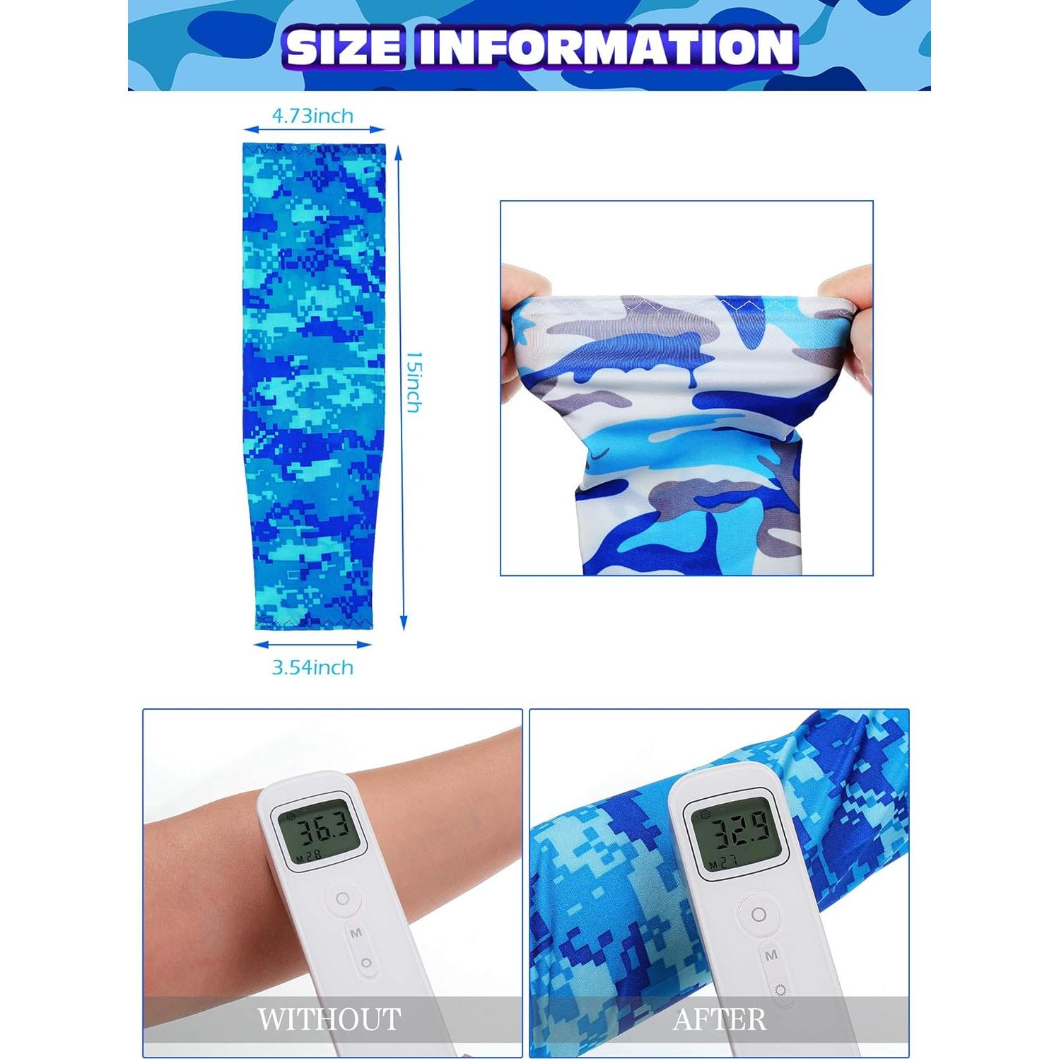 Hicarer 10 Pares Mangas de Compresión UV para Hombres y Mujeres