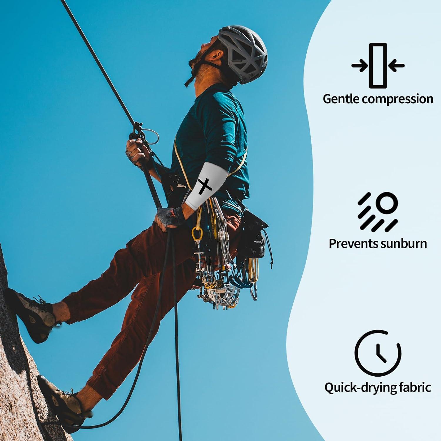 Mangas de Brazo BOXOB Cruz de Fe 2 Pares Unisex Negro Blanco