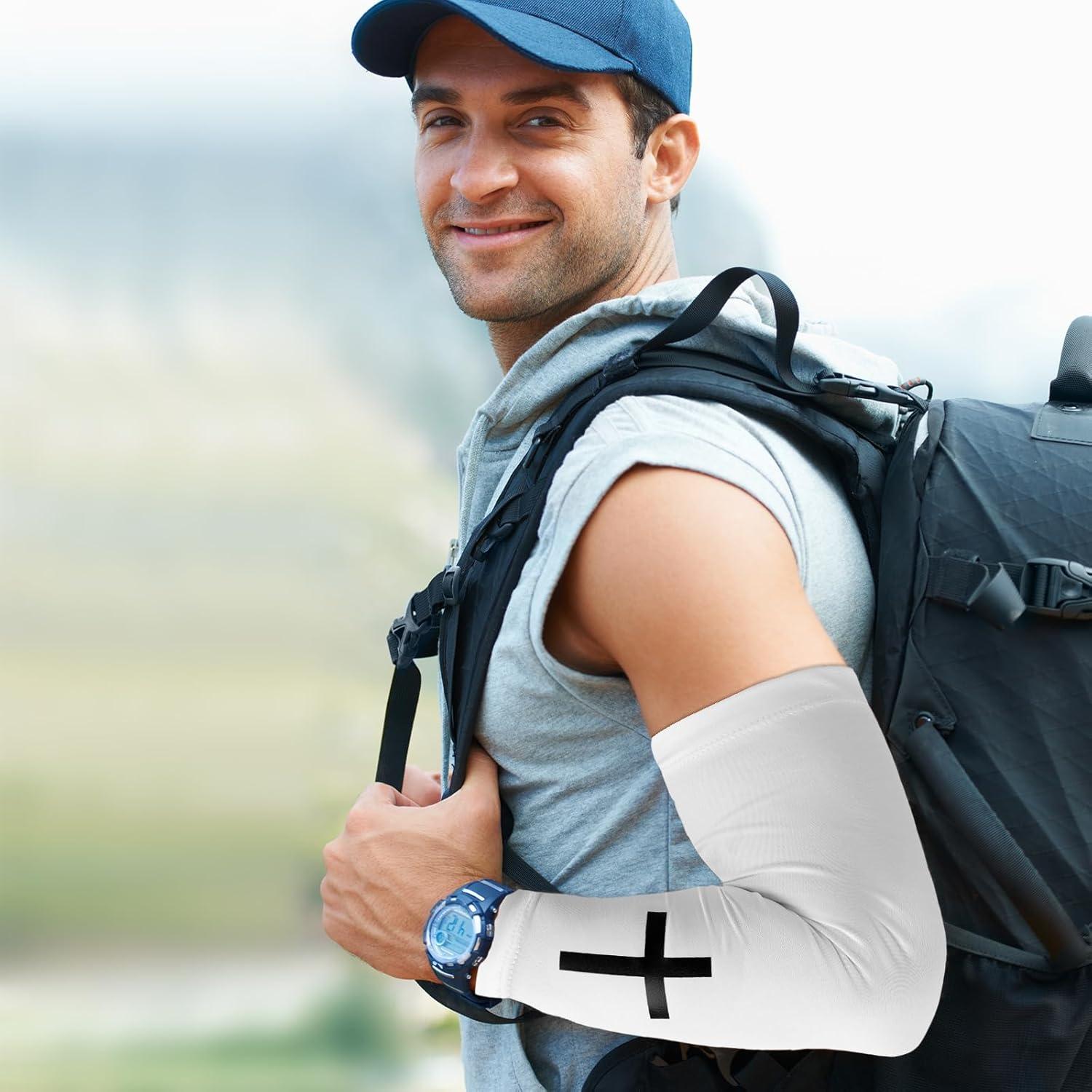 Mangas de Brazo BOXOB Cruz de Fe 2 Pares Unisex Negro Blanco