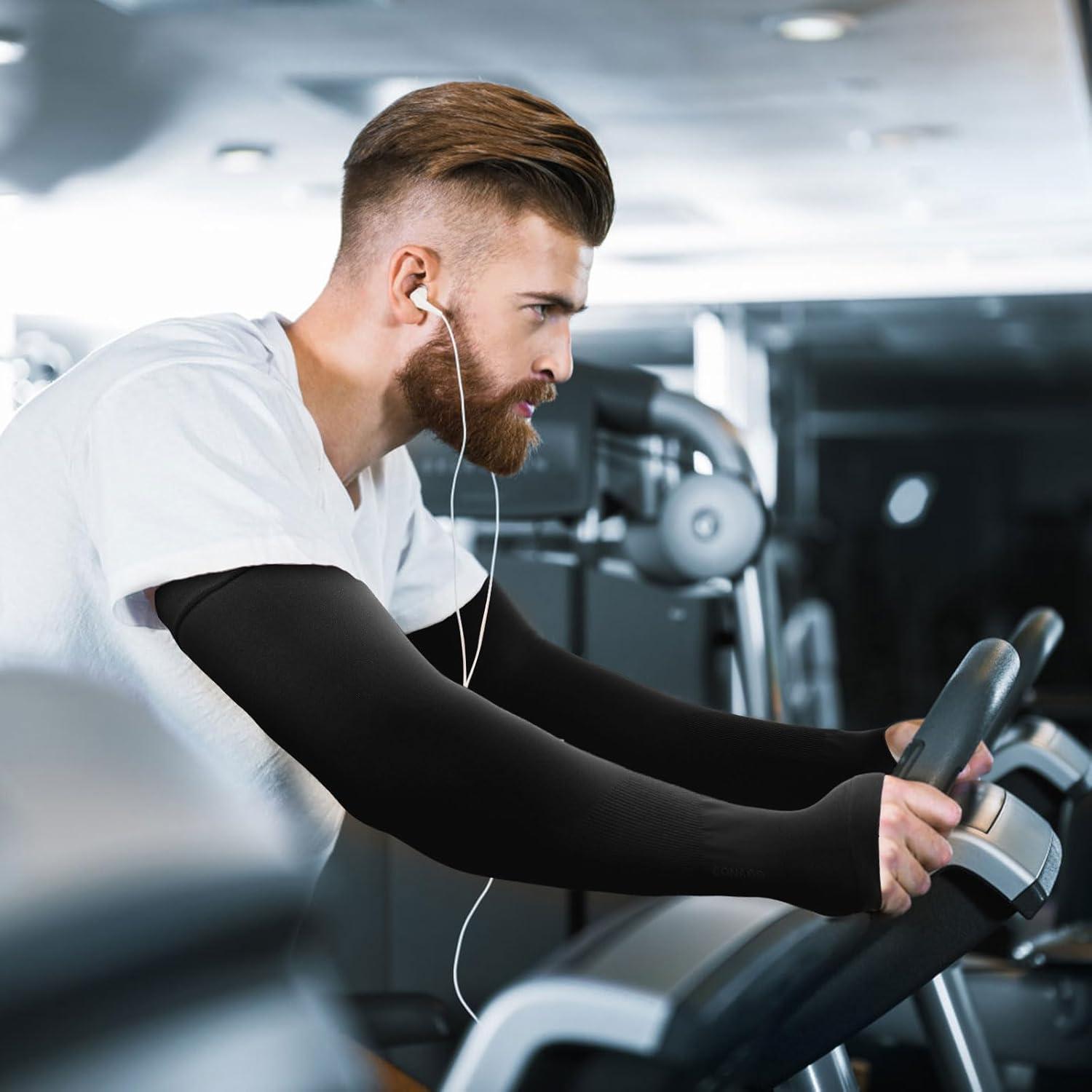 Mangas de Jardinería GOUNOD UV para Hombres y Mujeres - 4 Pares Negros